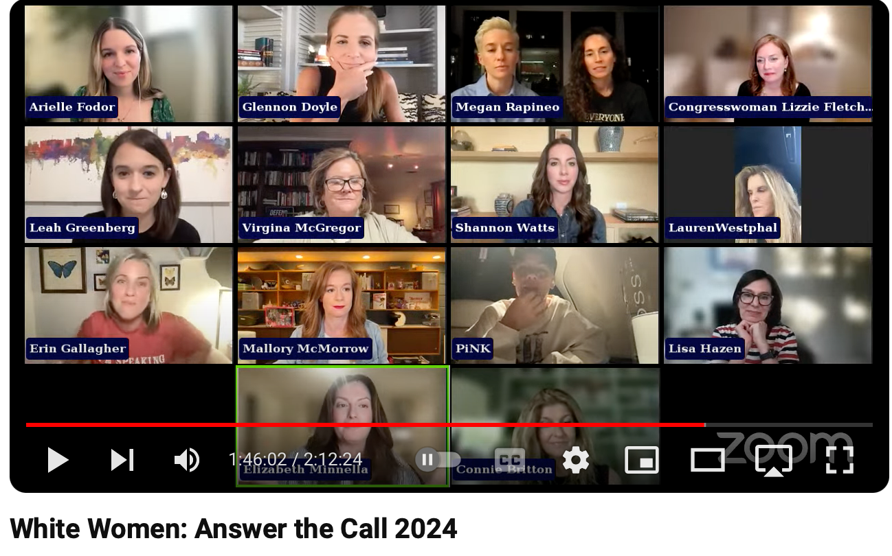 "White Women: Answer the Call," a fundraising Zoom meeting on July 25, 2024, saw more than 164,000 attendees and has raised $11 million, according to the group.