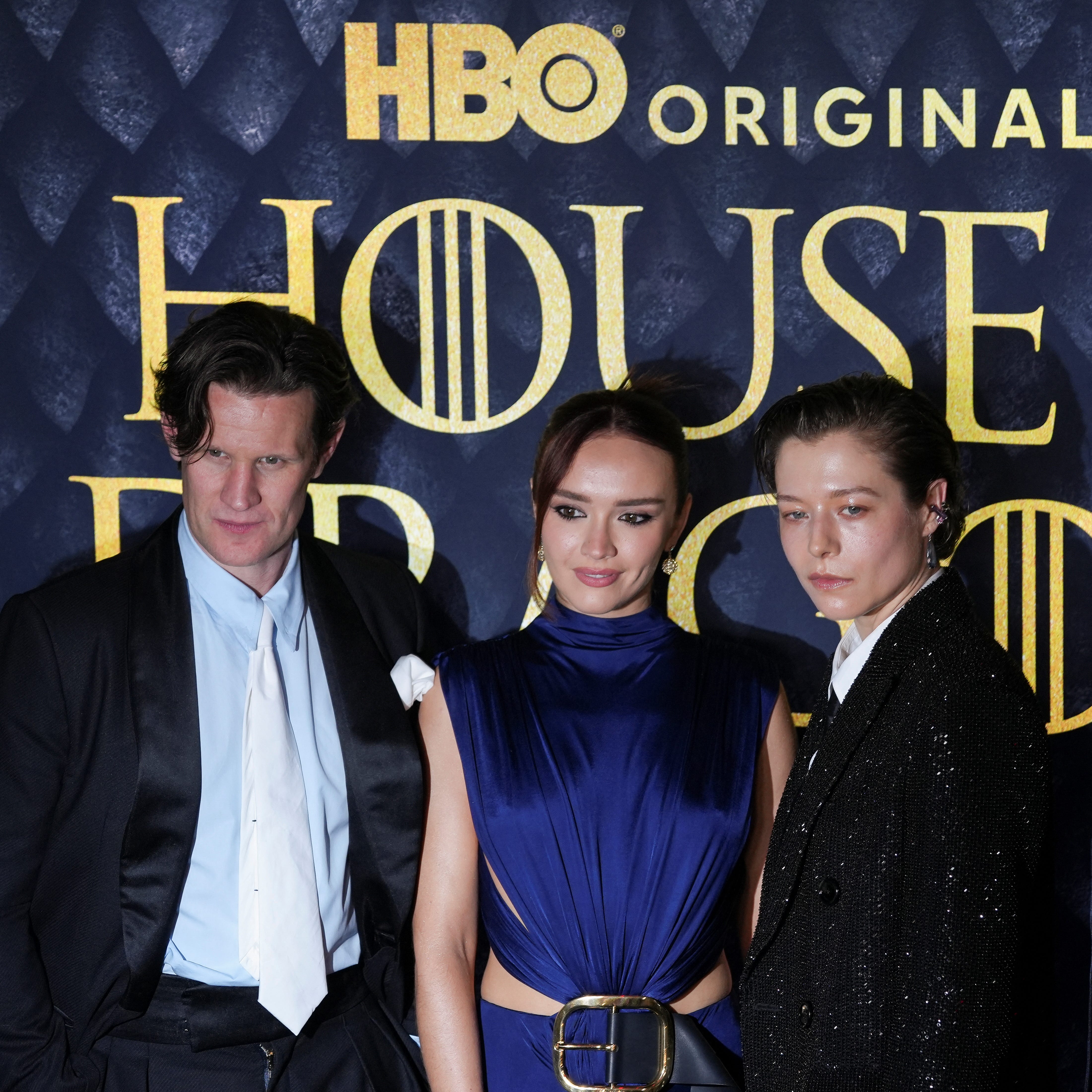 Matt Smith, Olivia Cooke, and Emma D'Arcy attend the 'House of the Dragon' Season 2 red carpet premiere in New York City, U.S. June 3, 2024.