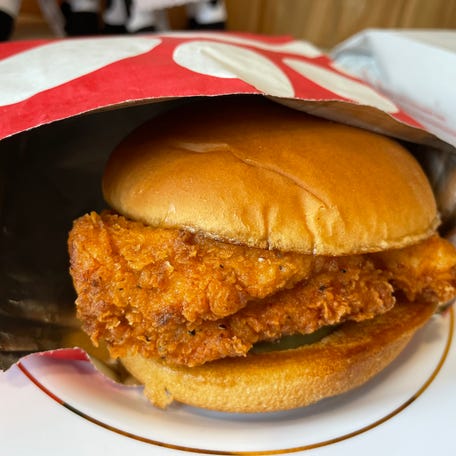 The chicken sandwich is a popular menu item at Chick-fil-A.