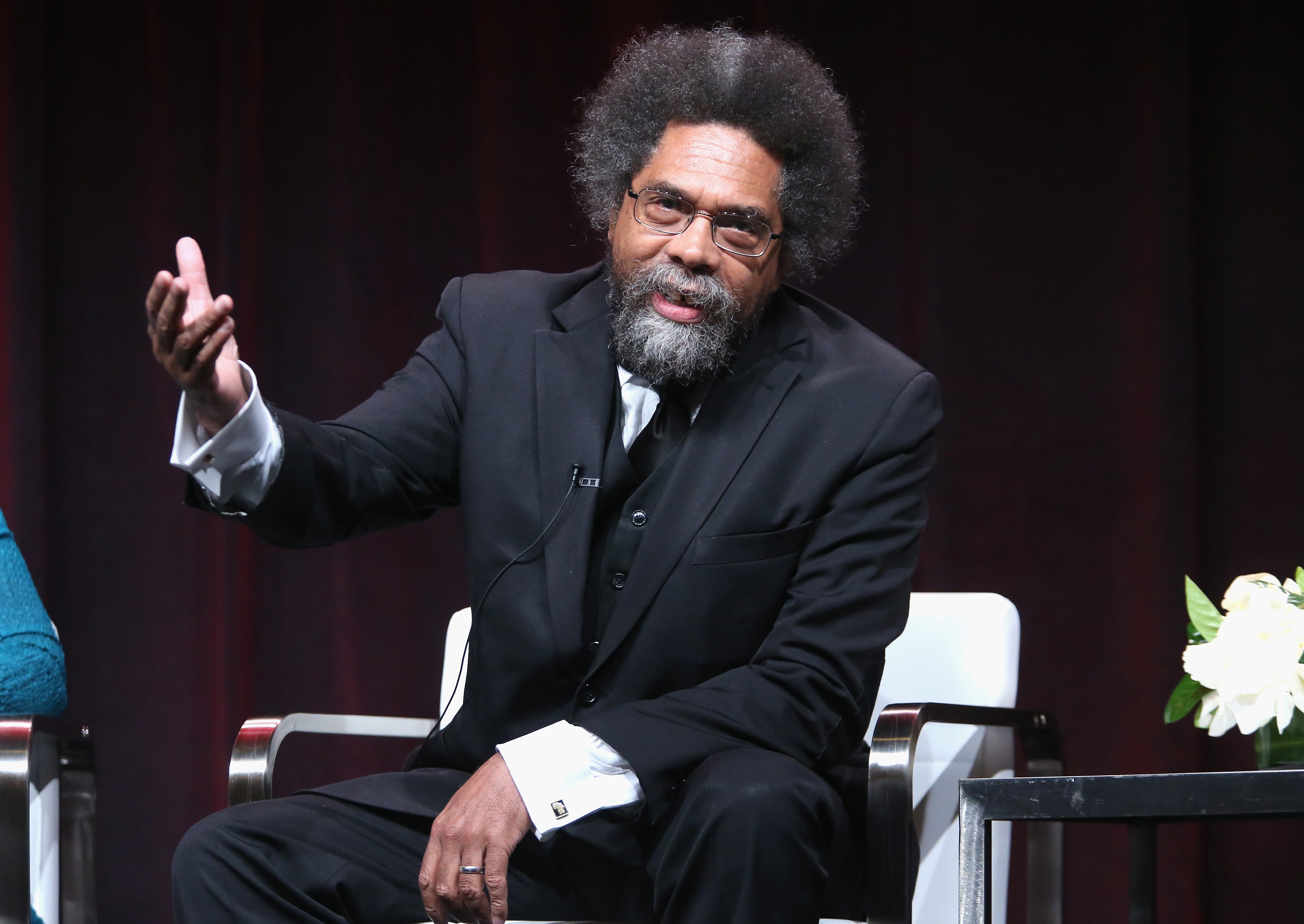 Cornel West, here speaking onstage during the "Black America Since MLK: And Still I Rise" panel discussion in 2016 in Beverly Hills, Calif., is an independent presidential candidate in 2024.