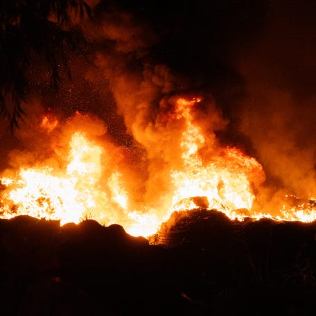 Piles of recycled tires caught fire in South Jackson, Mississippi, in August 2024 and firefighters battled the blaze through the weekend.