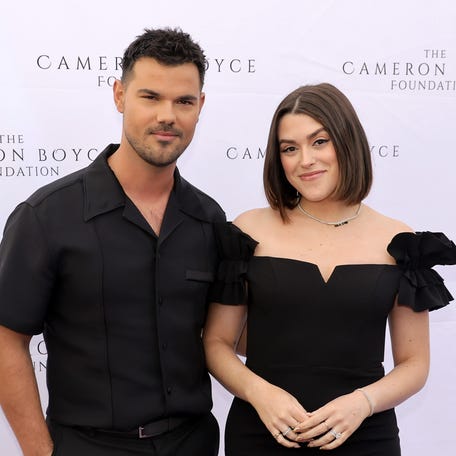Taylor Lautner and wife Tay Lautner attended the Cameron Boyce Foundation's 3rd Annual Cam for a Cause Gala at The Beehive on June 2, 2024, in Los Angeles.