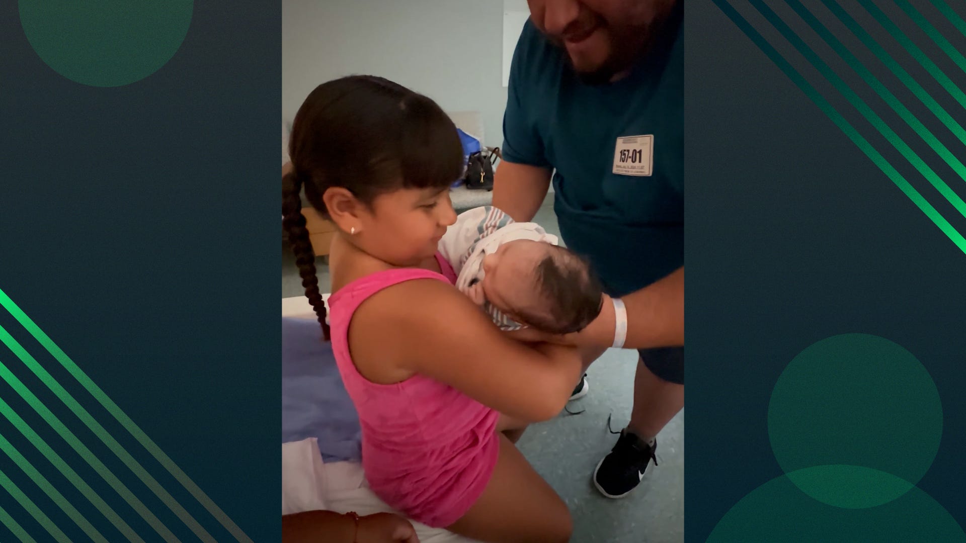 5-year-old cries as her dream of having a sister finally comes true