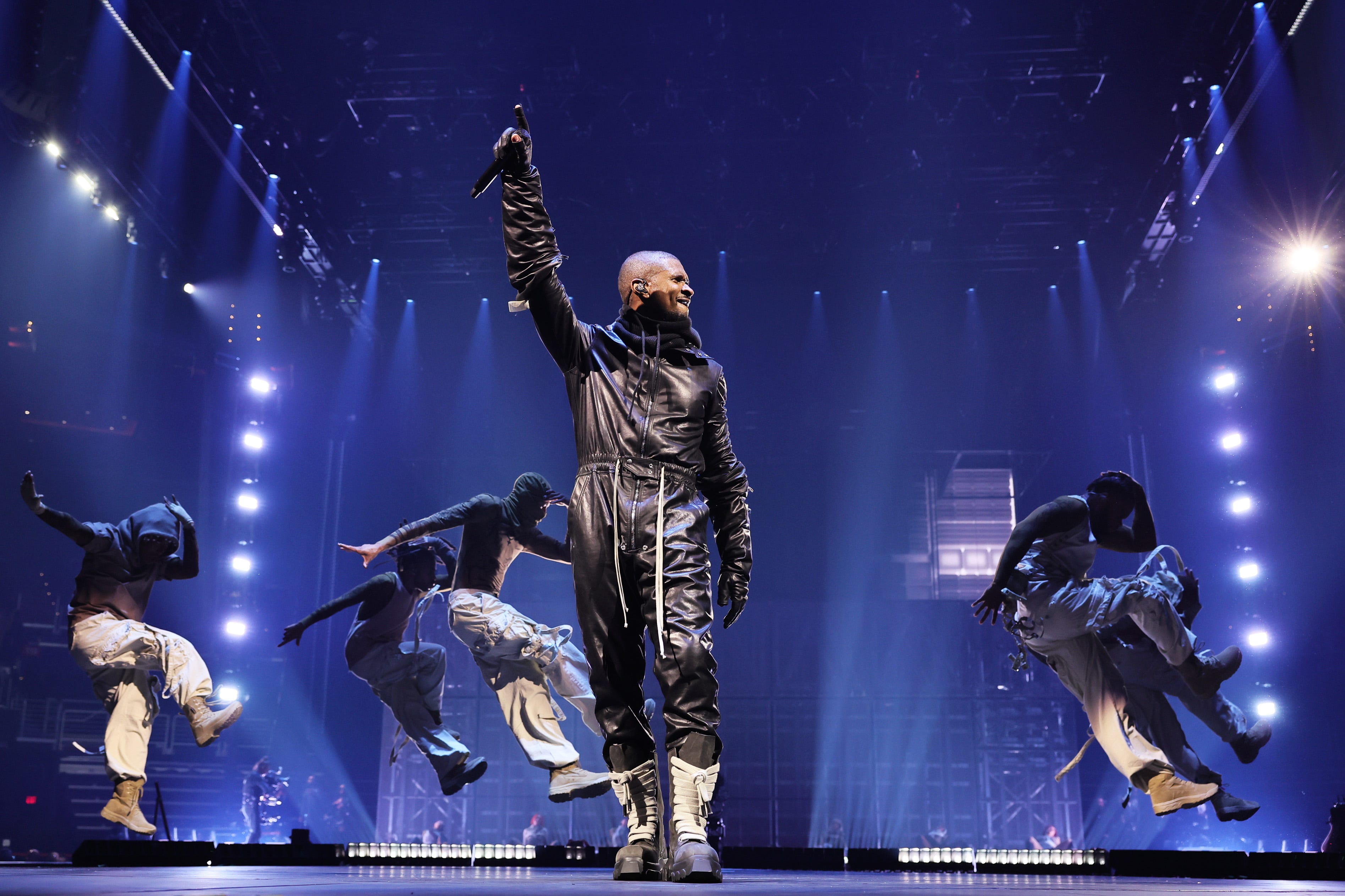 Usher performs during the Usher: Past Present Future Tour kick off at Capital One Arena on Aug. 20, 2024, in Washington, D.C.