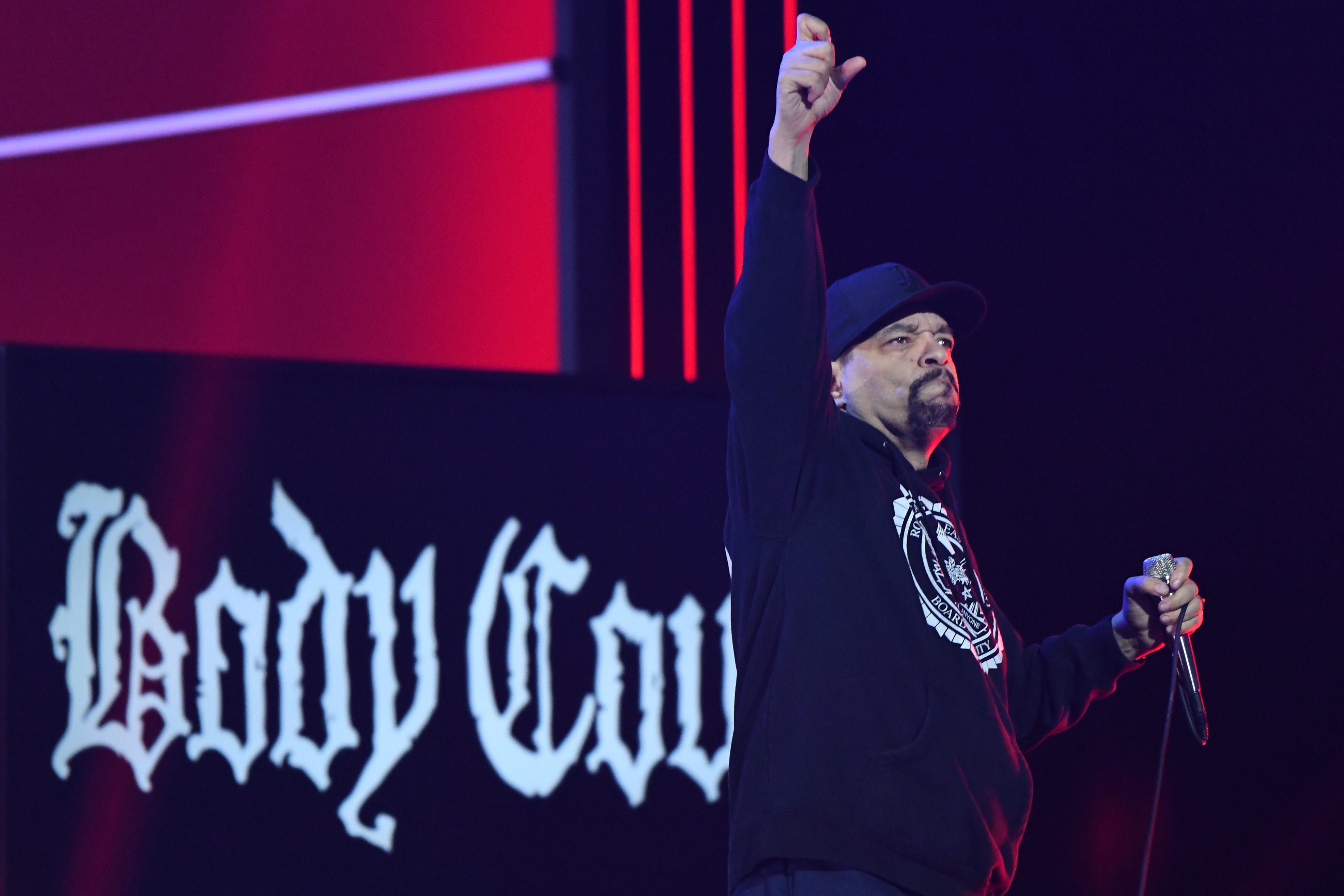 Ice-T performs with Body Count during the Grammy Awards premiere ceremony at The Theater at Madison Square Garden in New York City on Jan. 28, 2018.