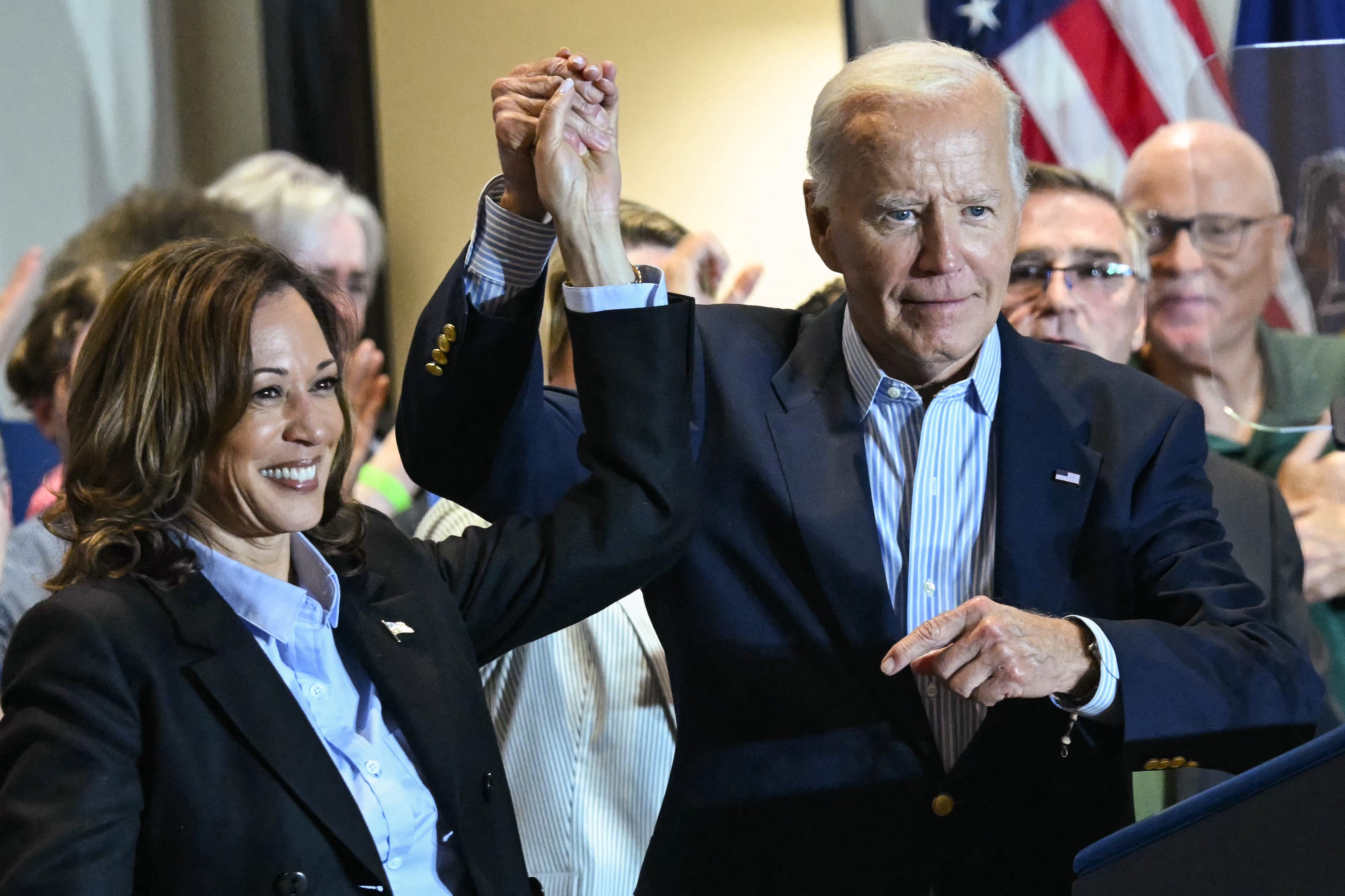 President Joe Biden and Vice President Kamala Harris campaign for her presidency in Pittsburgh on Sept. 2, 2024.