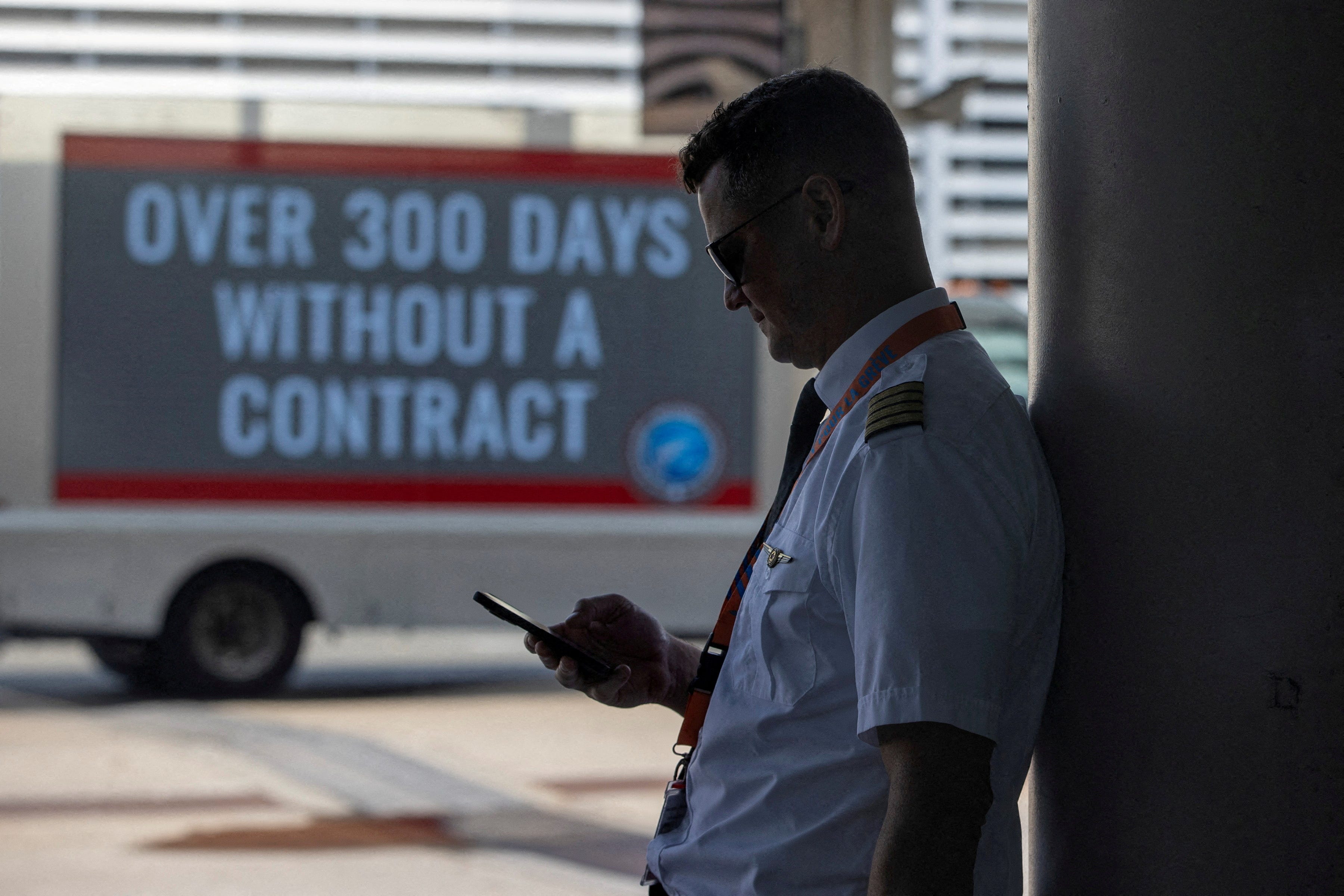 Air Canada pilots represented by the Air Line Pilots Association held an informational picket at Toronto Pearson International Airport on Aug. 27, 2024.