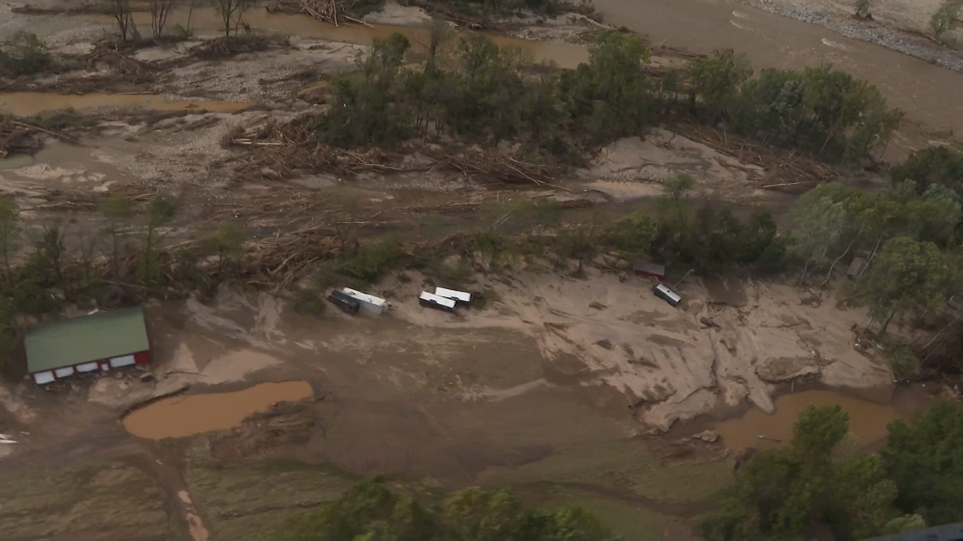 Tennessee Governor Bill Lee takes an aerial survey of damage left by Hurricane Helene