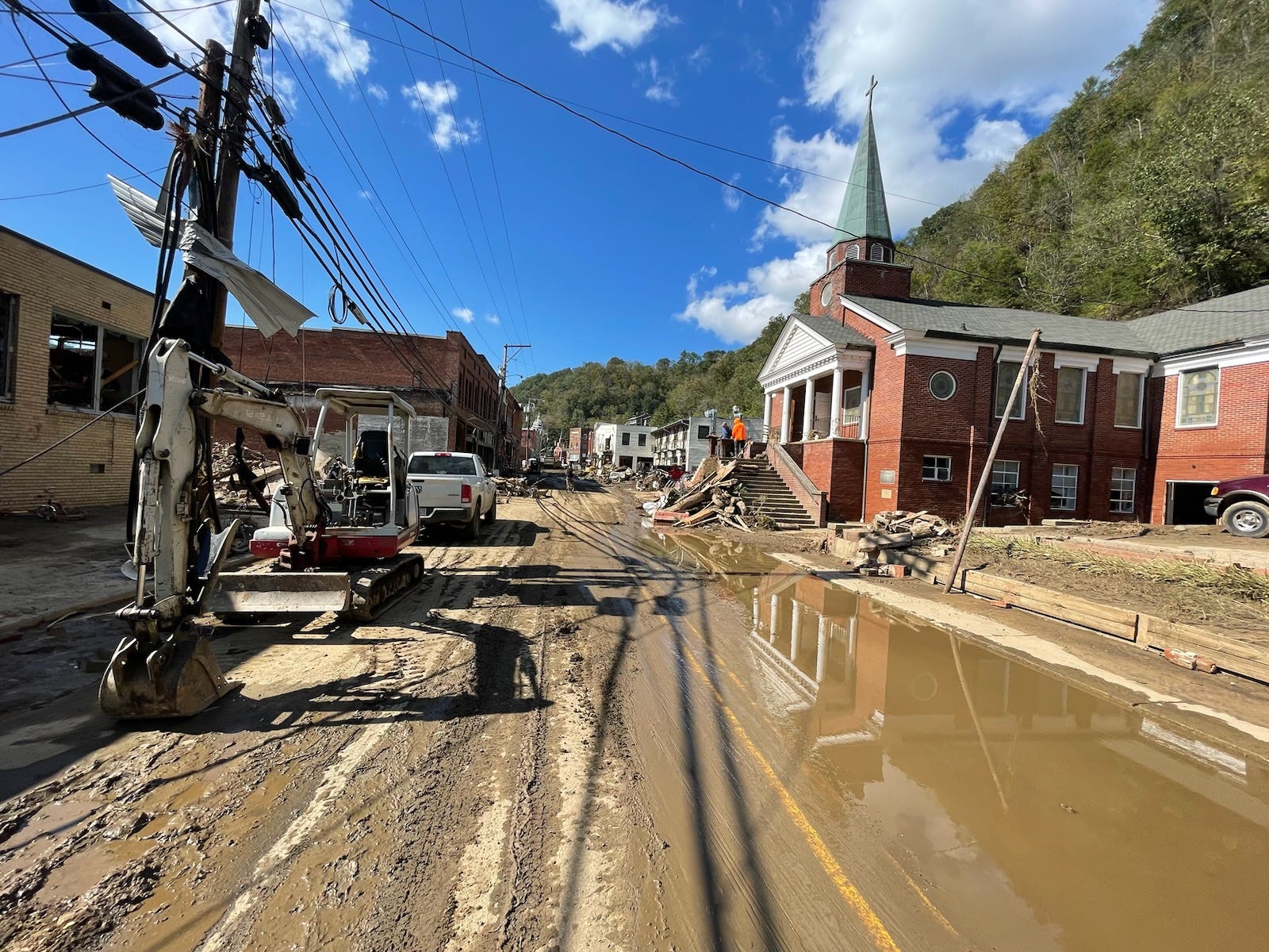 Downtown Marshall sustained significant damage in Hurricane Helene.