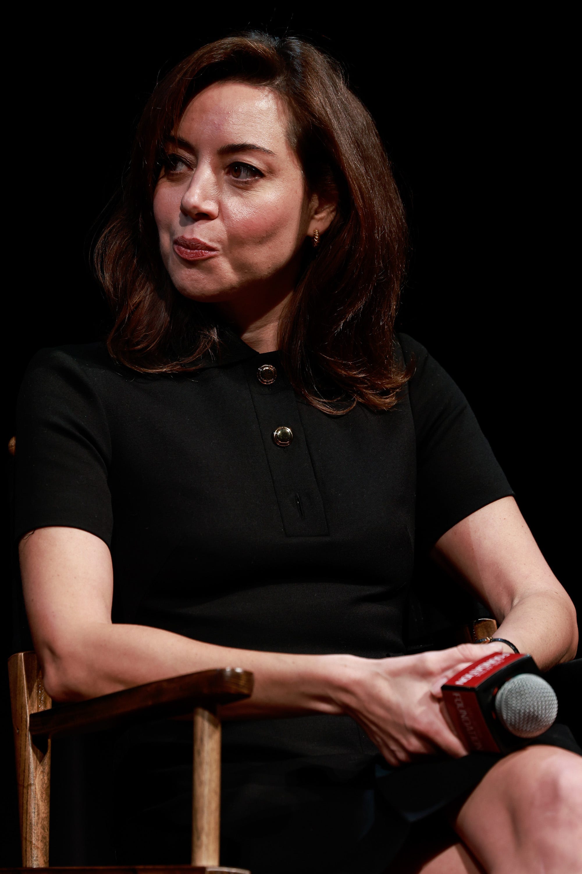 Aubrey Plaza attends SAG-AFTRA Foundation's "My Old Ass" conversation at the Robin Williams Center on Oct. 30, 2024, in New York City.