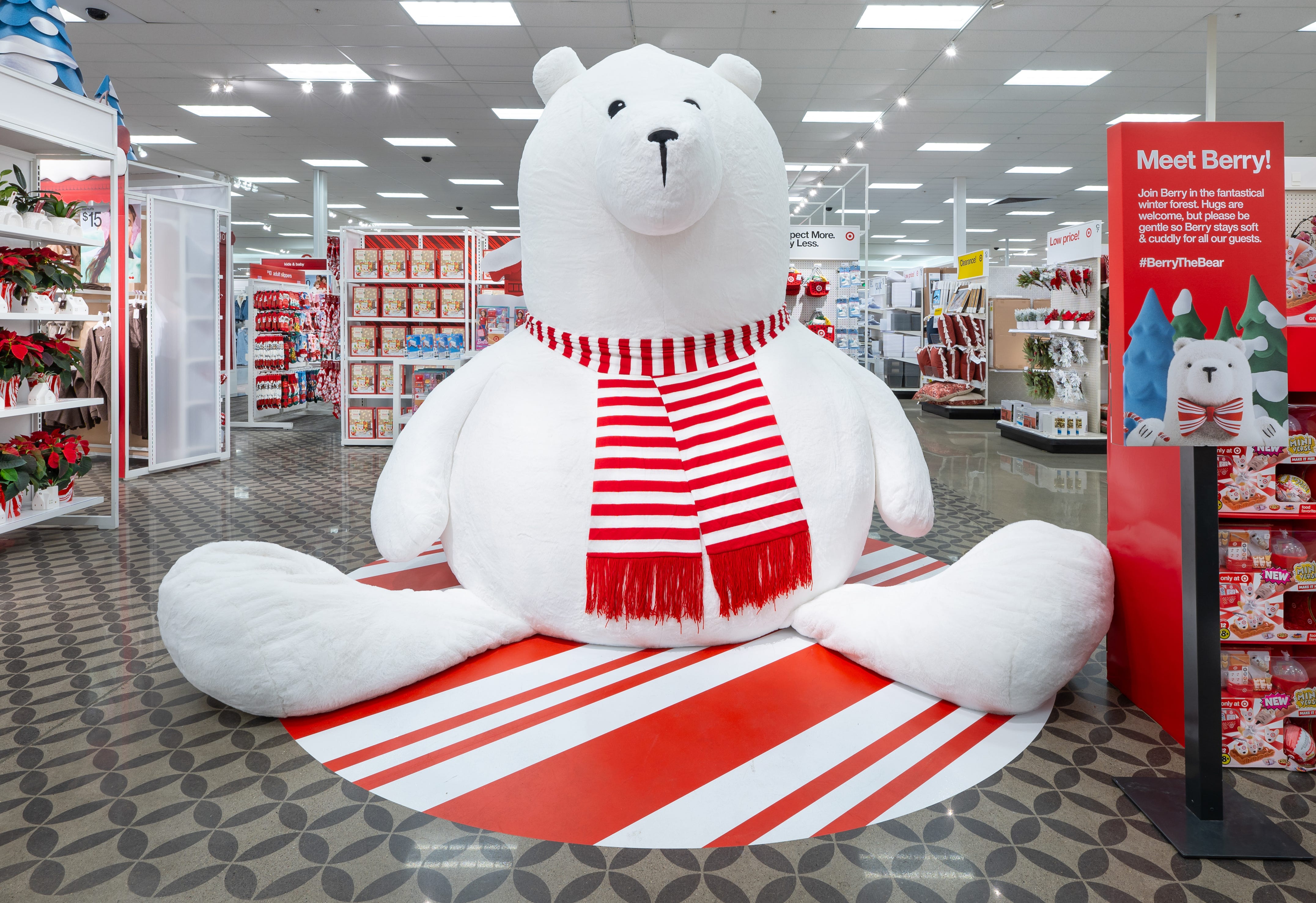 EMBARGOED UNTIL 6 A.M. ET ON FRIDAY, NOV. 1: Berry the Bear will be prevalent throughout Target's Fantastical Forest shopping experience. And a 9-foot-tall Berry will inhabit nine stores across the U.S.