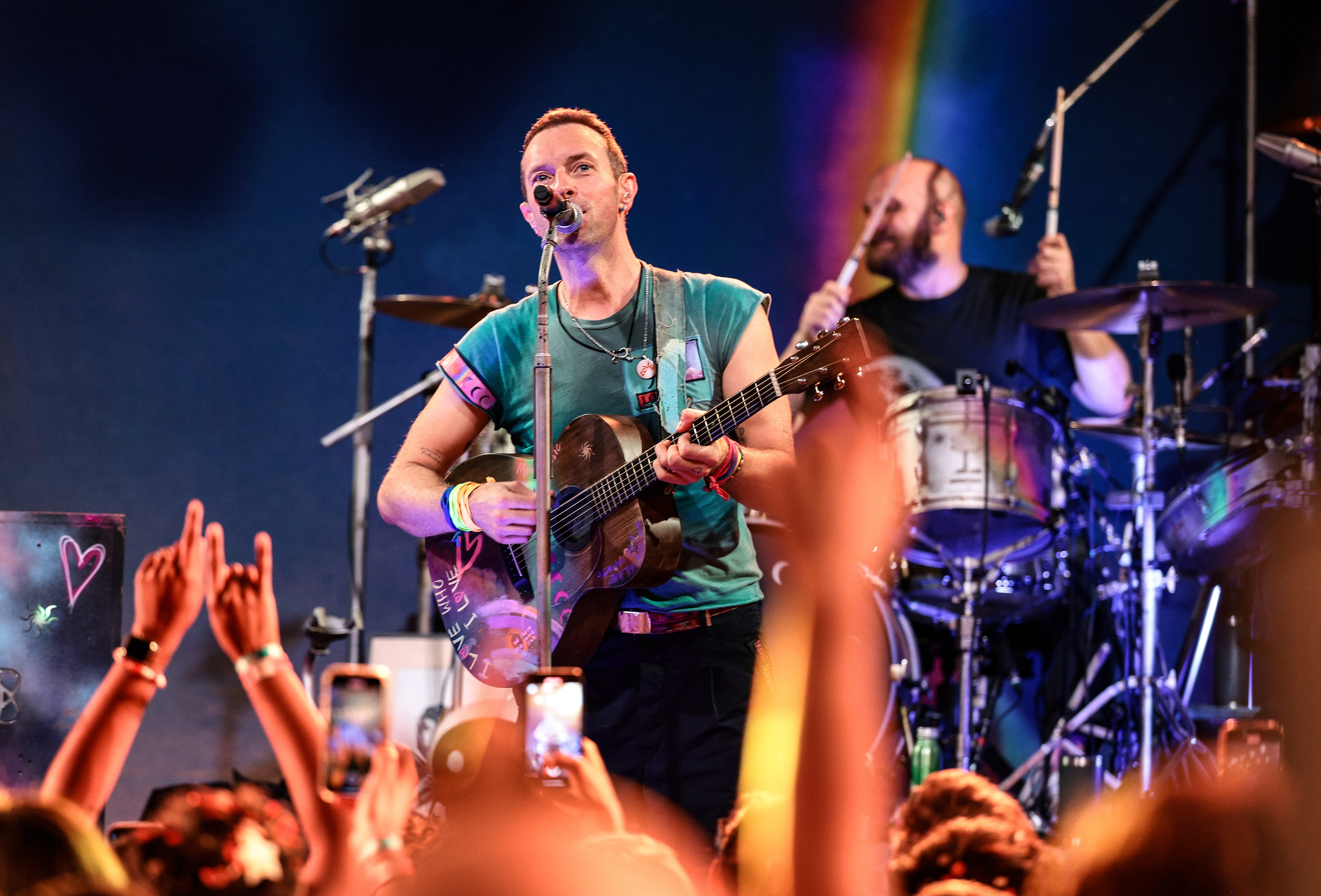 Chris Martin of Coldplay performs onstage at SiriusXM presents Coldplay live in Brooklyn at Music Hall of Williamsburg on Oct. 7, 2024 in New York City.