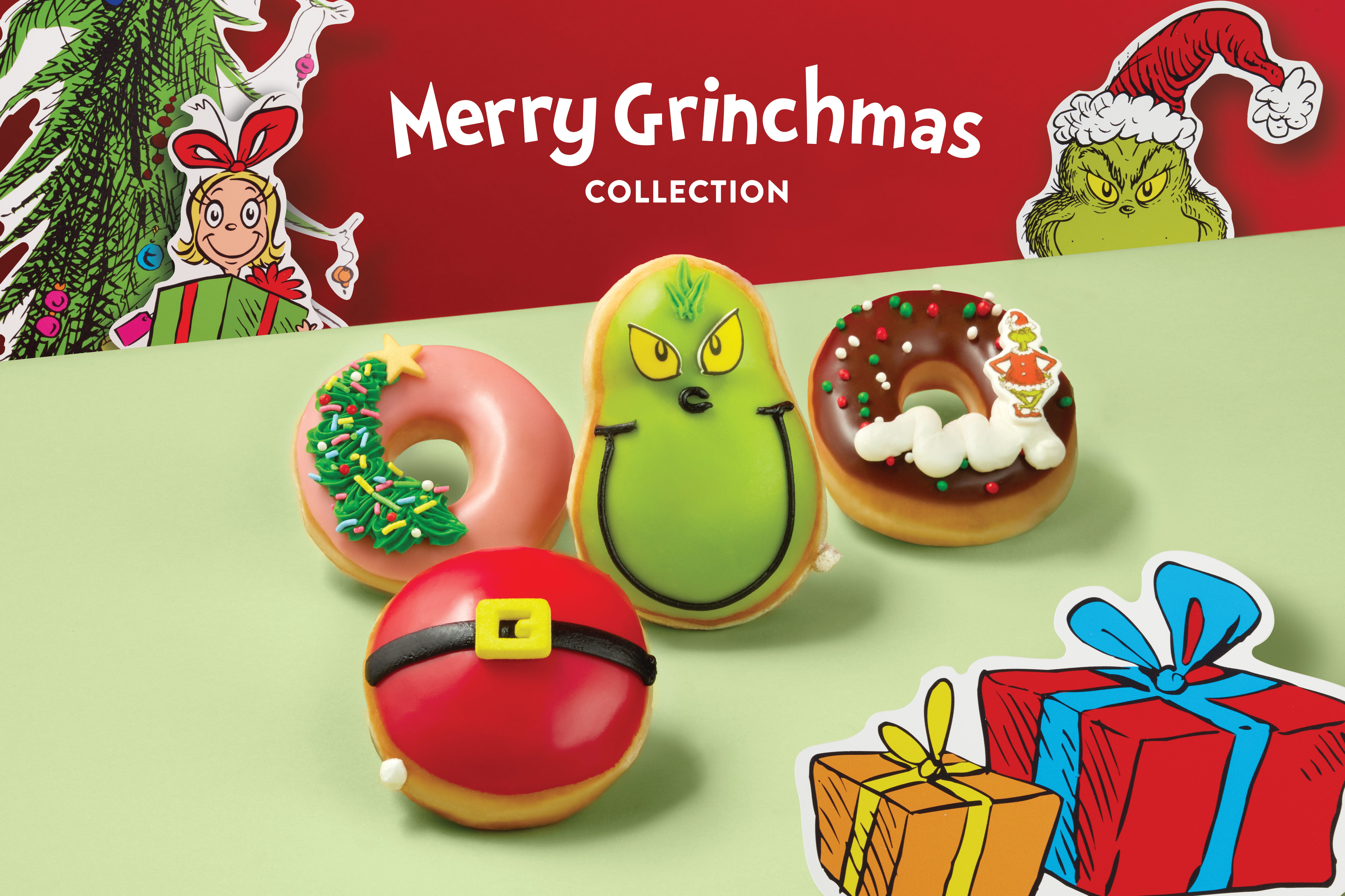 Krispy Kreme announced Monday the Merry Grinchmas Doughnut Collection will be available beginning Friday, Nov. 29 at participating shops.