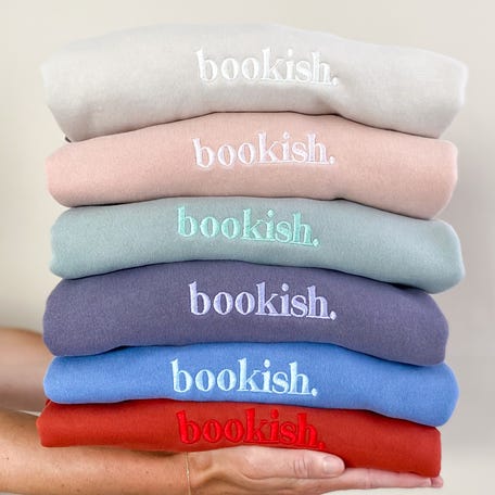 The Bookish Goods sweatshirts are 20% off Black Friday through Cyber Monday.