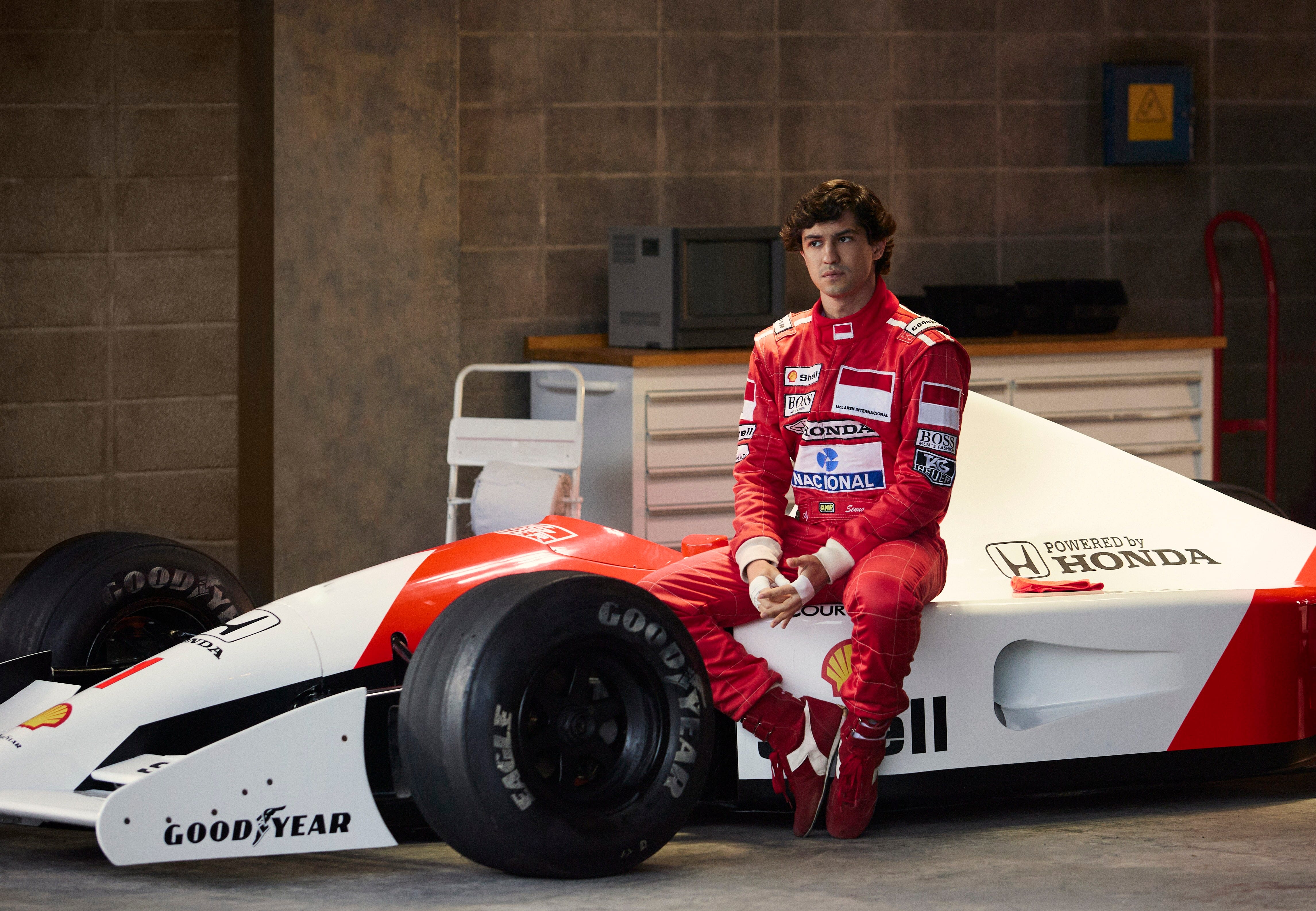 Gabriel Leone stars as Brazilian racing ace Ayrton Senna in the Netflix series "Senna."