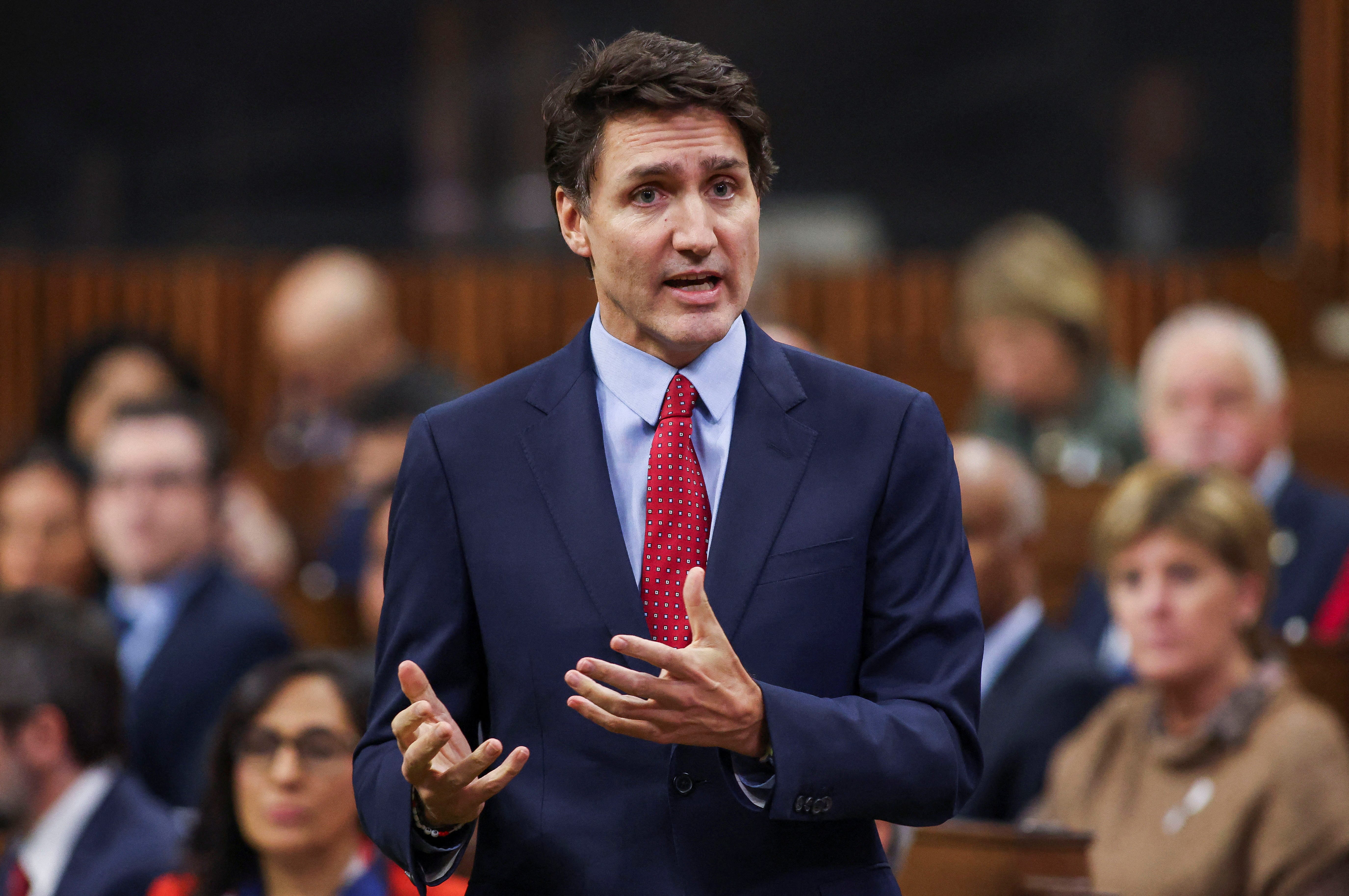 Canada's Prime Minister Justin Trudeau speaks during Question Period in the House of Commons on Parliament Hill in Ottawa, Ontario, Canada, November 26, 2024. REUTERS/Patrick Doyle