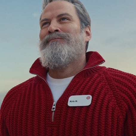 Brent Bailey as Target's new "weirdly hot" Santa Claus.