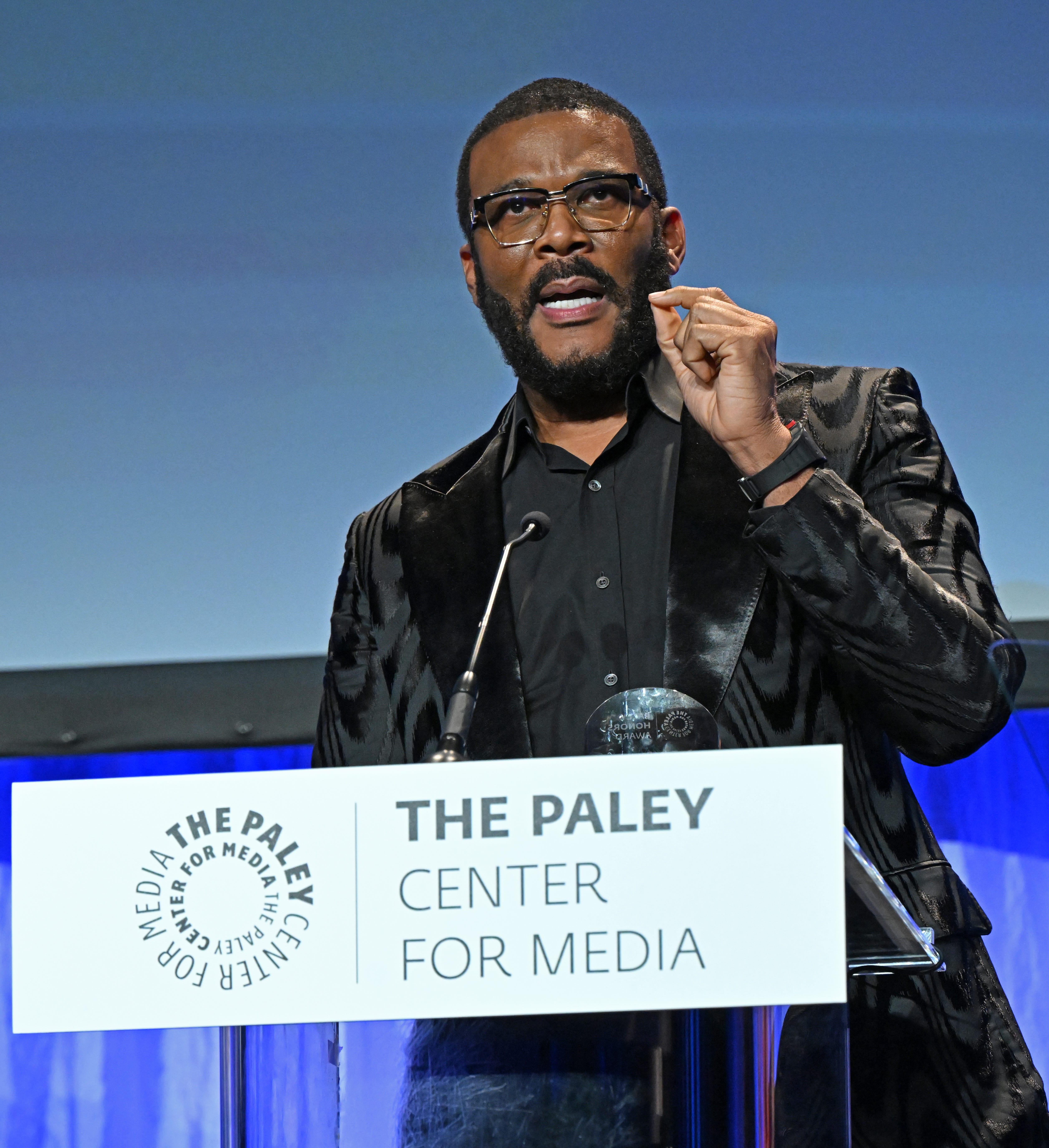 Tyler Perry speaks at the Paley Center for Media's gala honoring his work at Beverly Wilshire, A Four Seasons Hotel, on Dec. 4, 2024 in Beverly Hills, California.