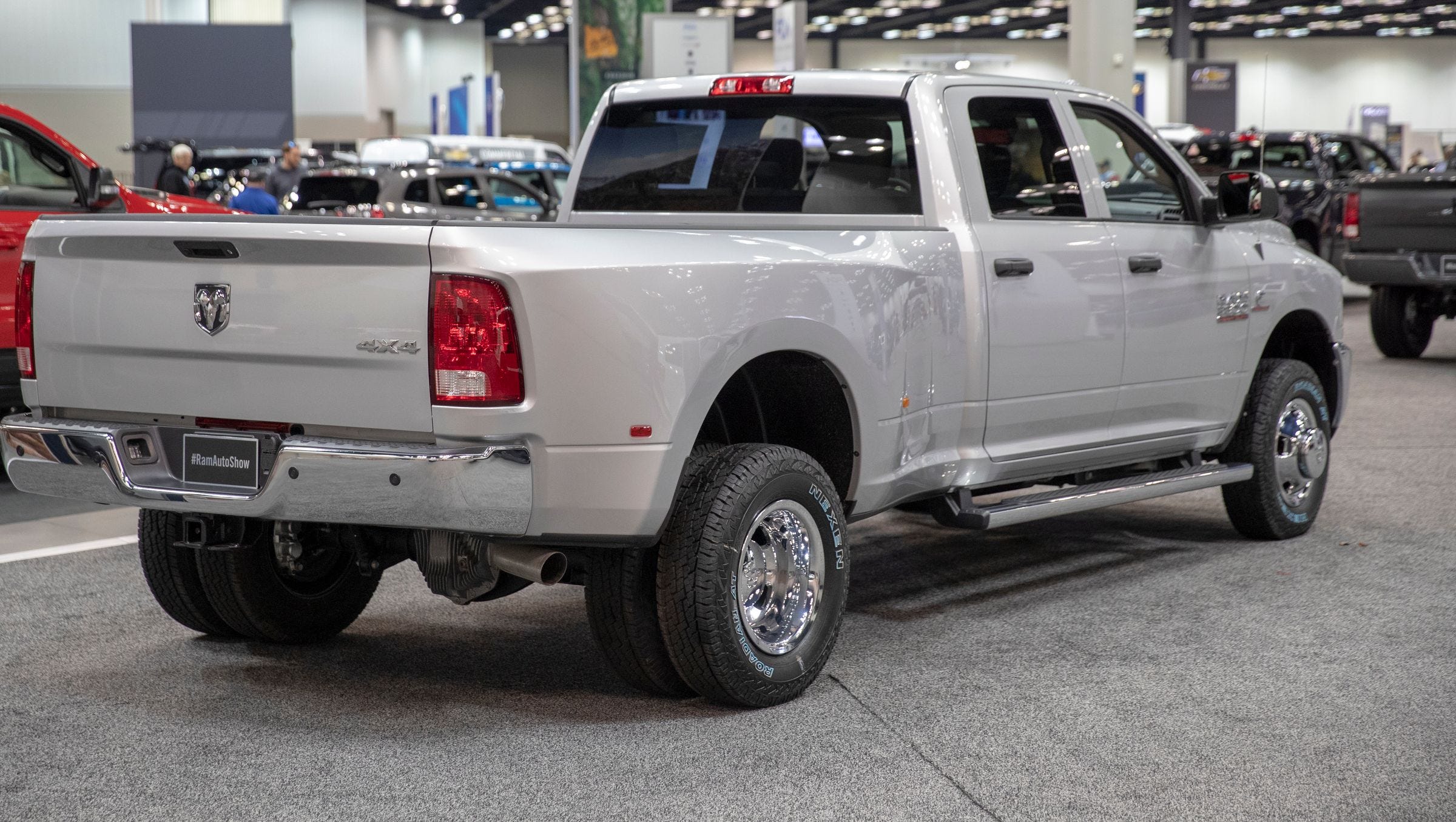 A 2018 Dodge Ram 3500 Tradesman Crew Cab 4X4 Long Box, listed for $61,240 at the 2019 Indianapolis Auto Show, Indianapolis, Wednesday, Dec. 26, 2018.