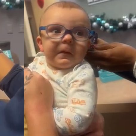 9-month-old gets in his feelings seeing his world come into focus