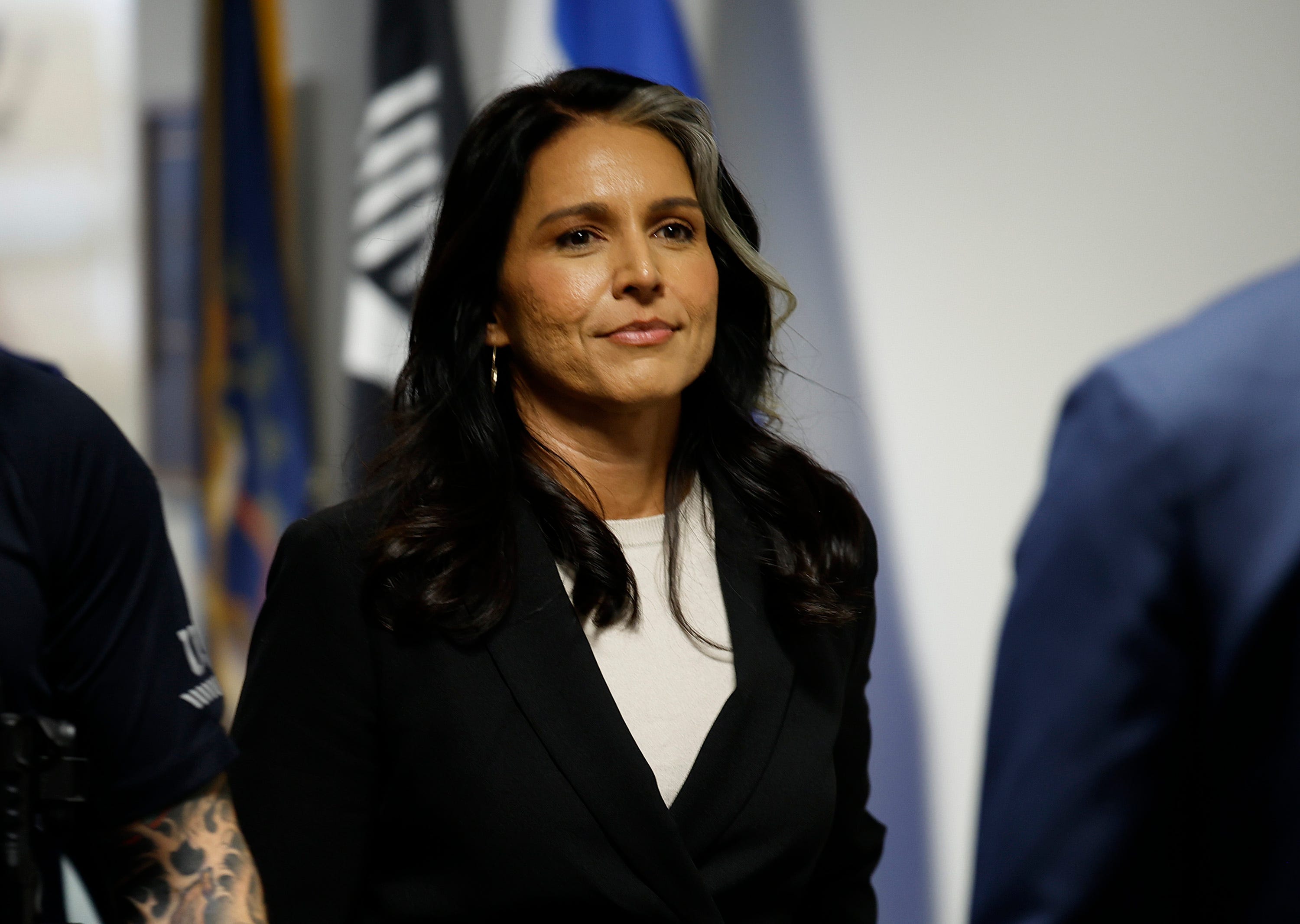 Former Rep. Tulsi Gabbard, D-Hawaii, President-elect Donald Trump's nominee for director of national intelligence, arrives for a meeting with U.S. senators Dec. 10, 2024, on Capitol Hill.