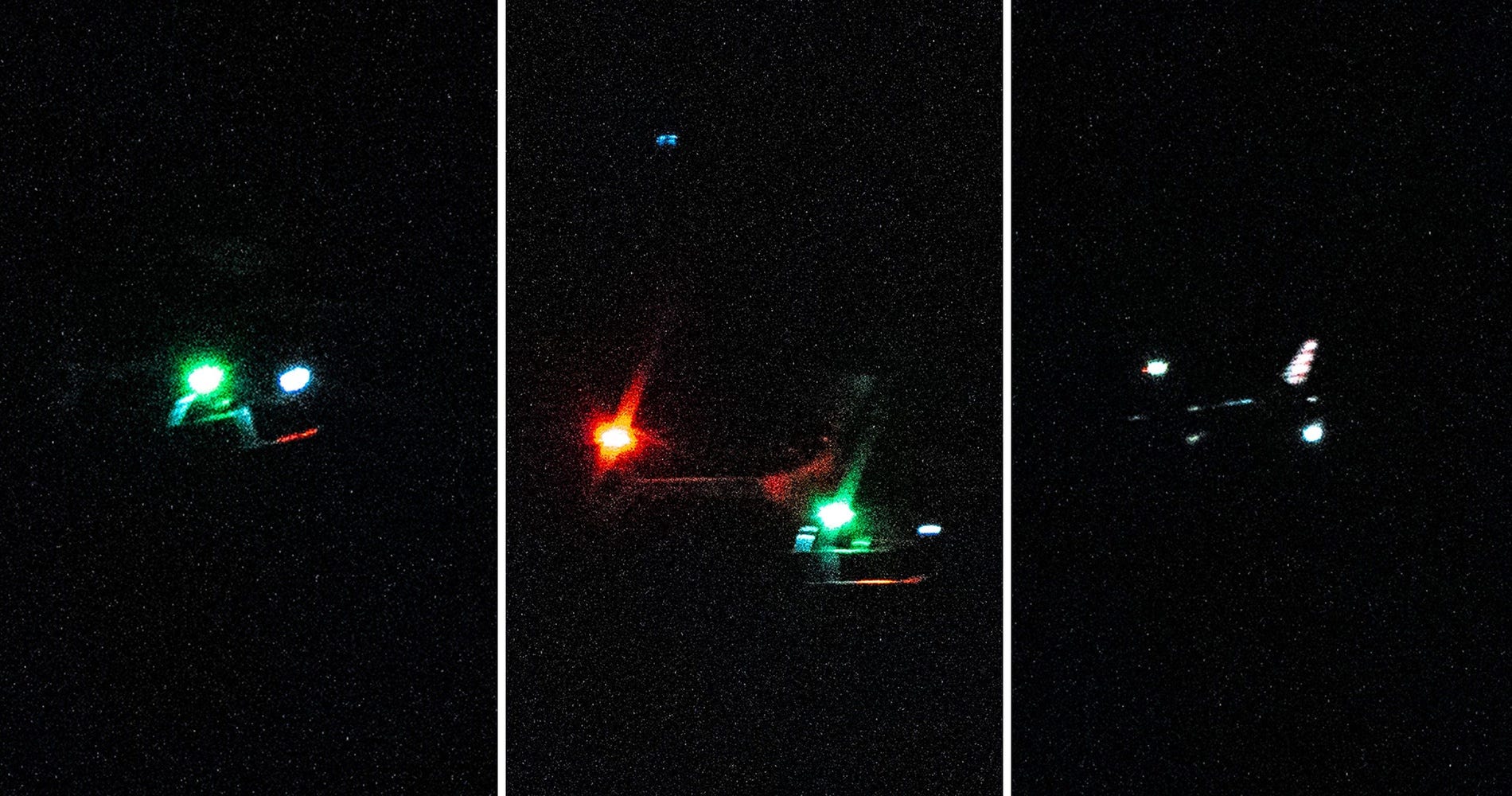 For the last month, New Jerseyans have reported odd lights in the sky at night, a rash of reported drone sightings that has attracted the attention of local residents. These photos were taken on Dec. 8 in Toms River, N.J.