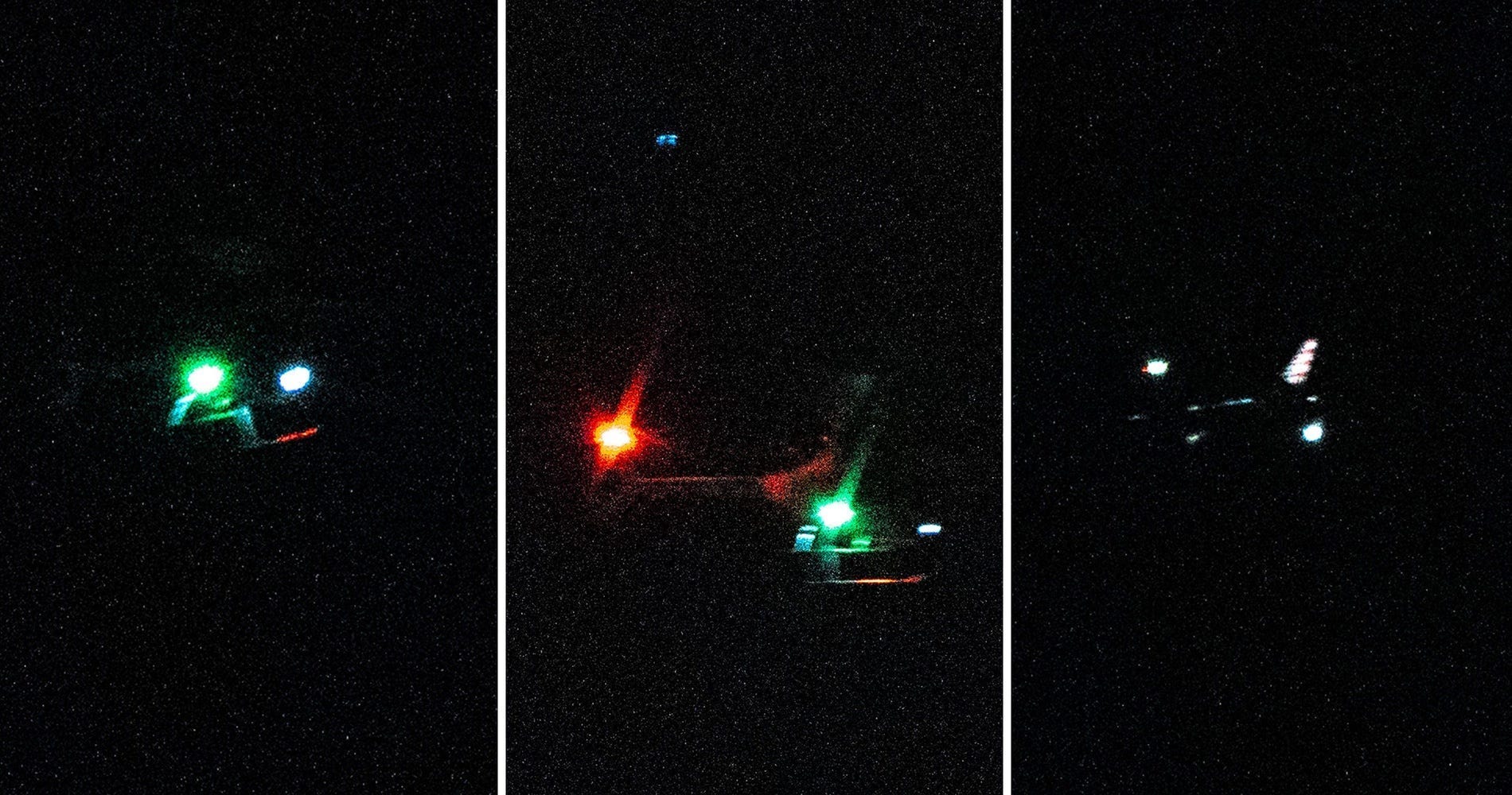For the last month, New Jerseyans have reported odd lights in the sky at night, a rash of reported drone sightings that has attracted the attention of local residents. These photos were taken on Dec. 8 in Toms River, N.J.