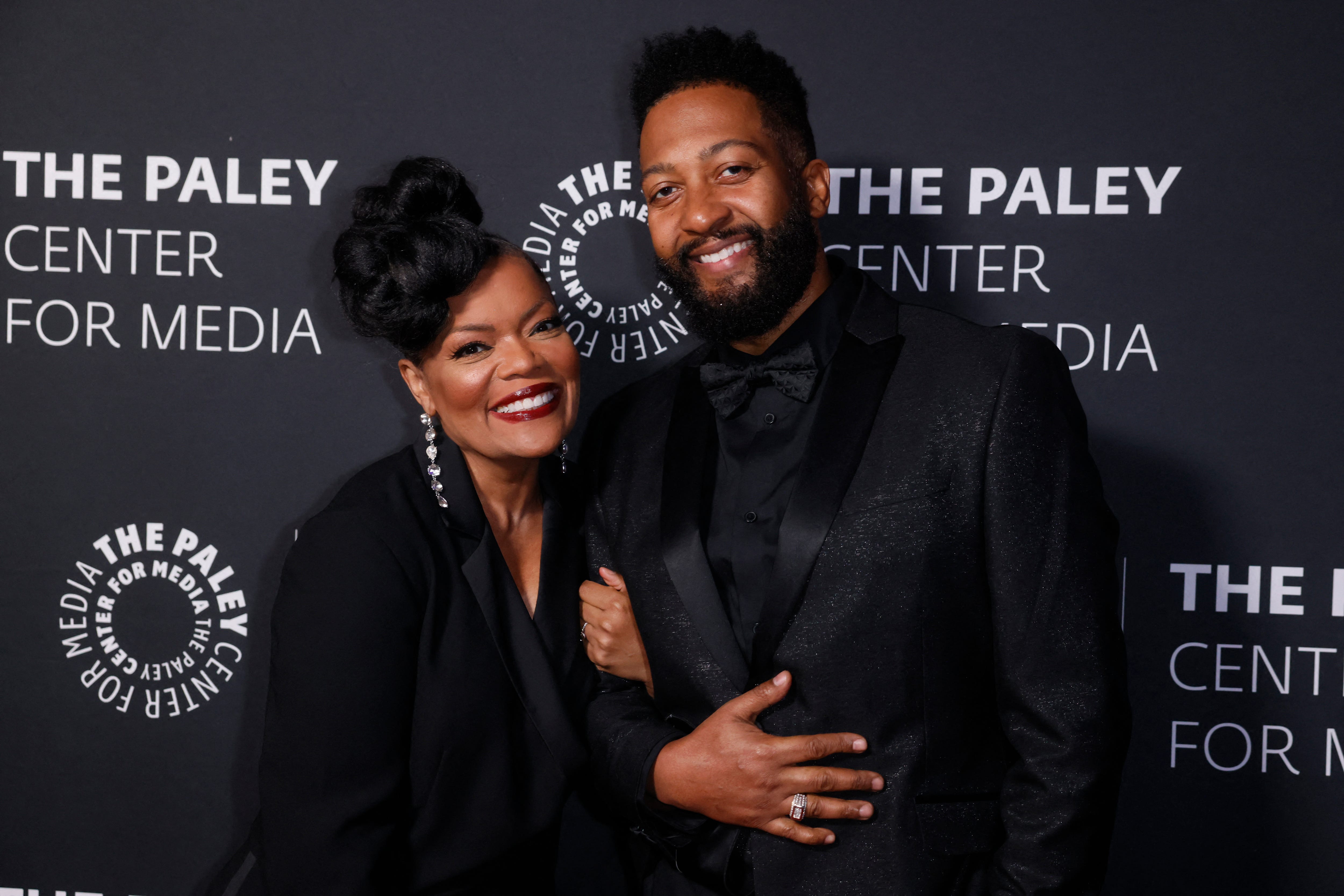 US actress Yvette Nicole Brown and fiance actor Anthony Davis arrive for The Paley Center for Media gala honoring actor and director Tyler Perry, at the Beverly Wilshire Hotel in Beverly Hills on December 4, 2024. (Photo by ETIENNE LAURENT / AFP) (Photo by ETIENNE LAURENT/AFP via Getty Images)