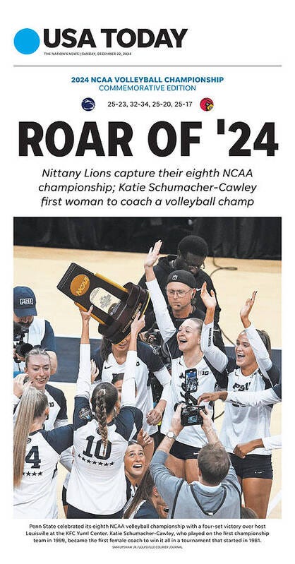 Penn State volleyball wins NCAA championship. Buy a commemorative poster from USA TODAY