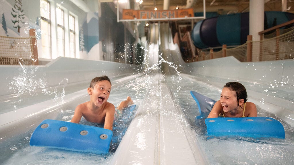 See who's the fastest in the family at Avalanche Bay Indoor Waterpark.