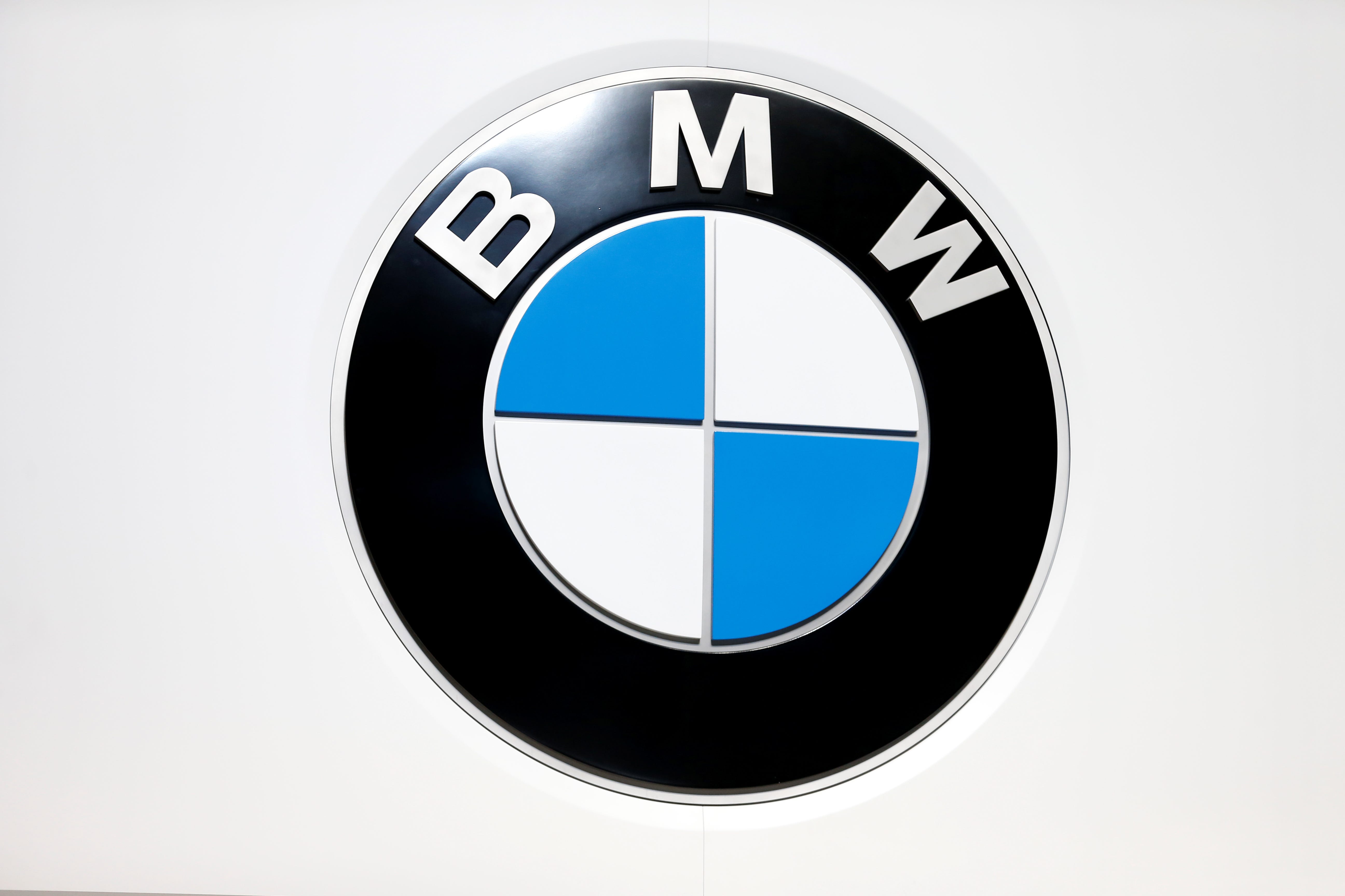The logo of BMW is seen during the 88th International Motor Show at Palexpo in Geneva, Switzerland, March 6, 2018.