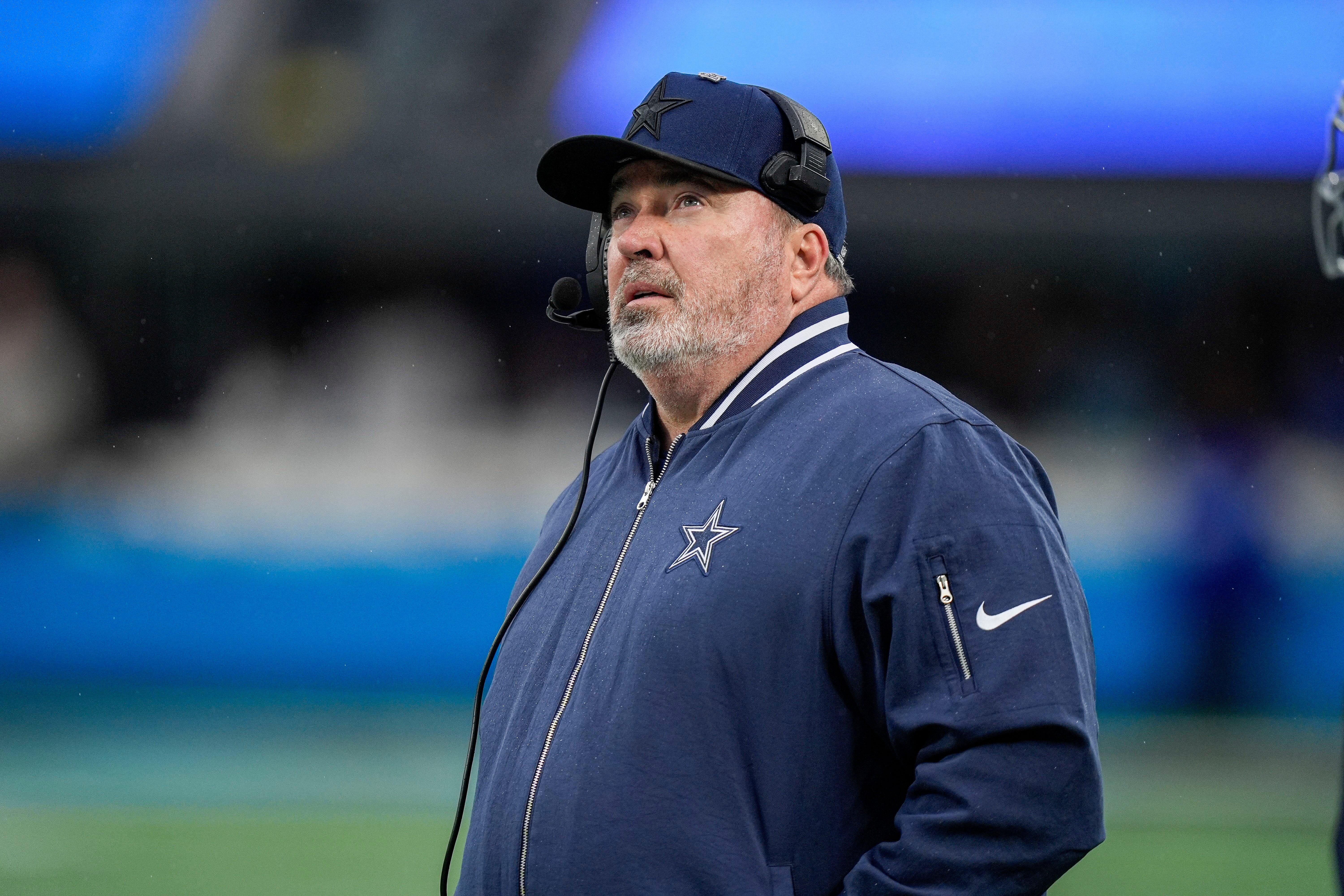 Dallas Cowboys head coach Mike McCarthy during the second half against the Carolina Panthers at Bank of America Stadium in Charlotte on Dec 15, 2024.
