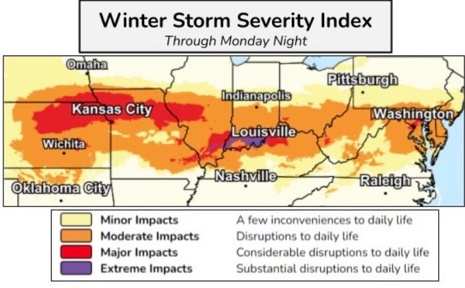 'Hunker down': See snow forecast as states in Midwest, East hit with winter storm
