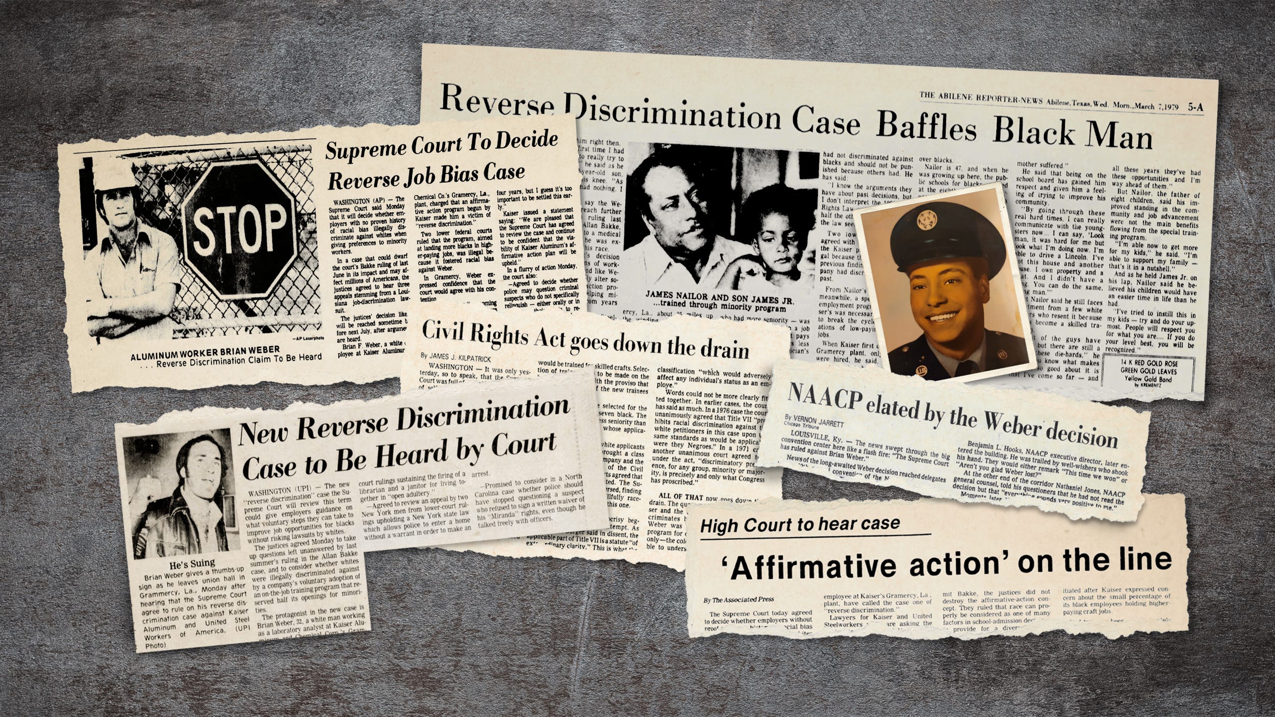 In the 1970s, factory workers Brian F. Weber and James Tyrone Nailor Sr. found themselves on opposite ends of the issue of affirmative action. Weber, a white man, believed the law led to him being denied entry into a training program that would have led to higher pay. For Nailor, it was an opportunity to enter a white-dominated field and give his children the promise of a brighter future.