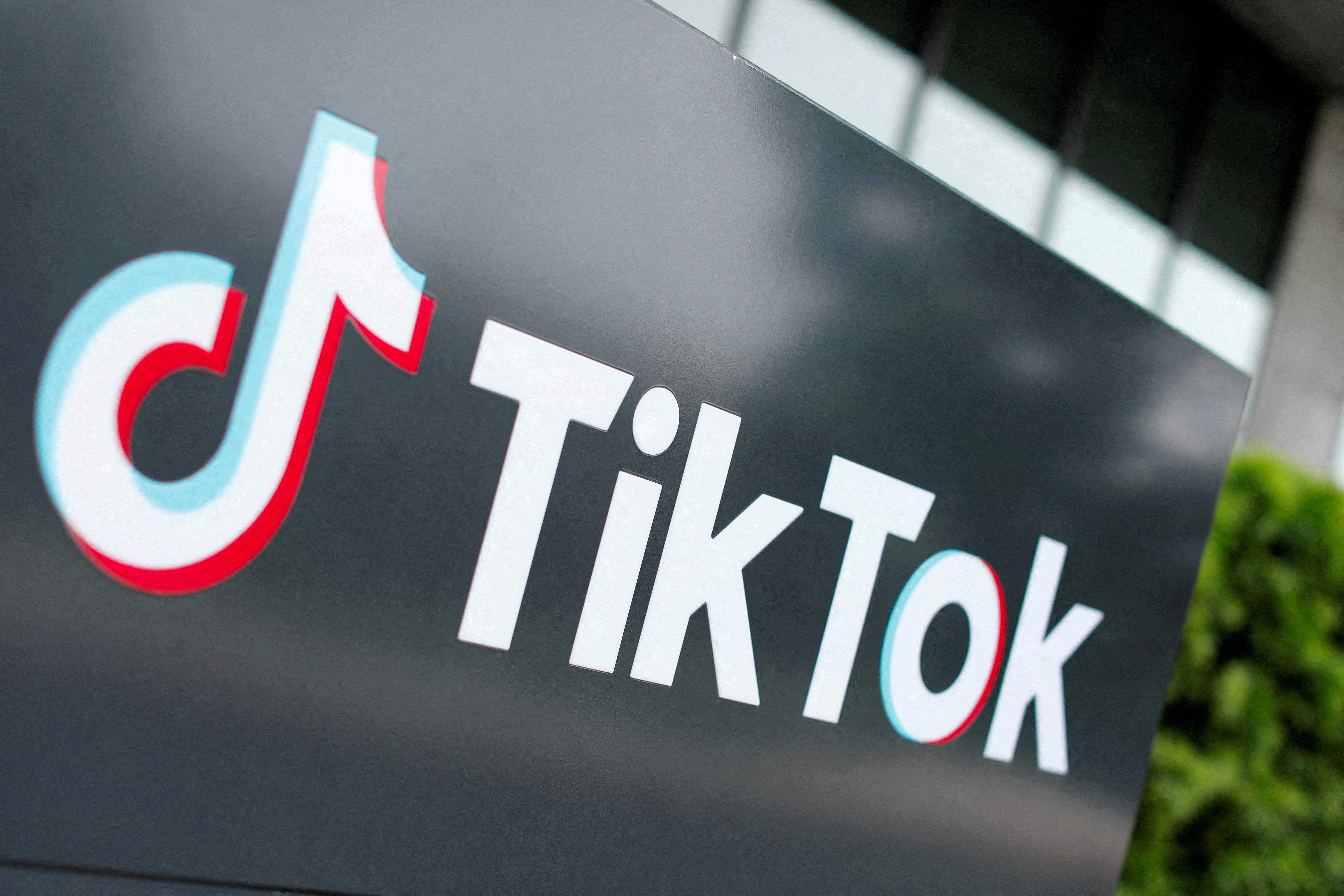 The TikTok logo is pictured outside the company's U.S. head office in Culver City, California, on Sept. 15, 2020.