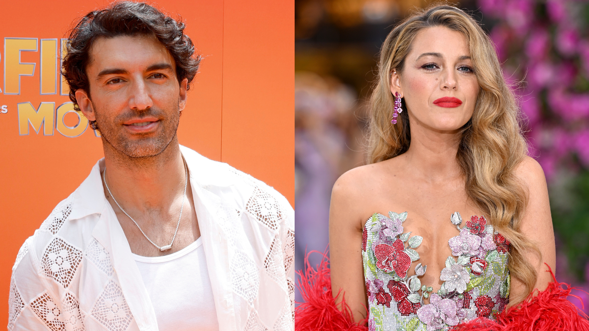 Justin Baldoni, left, attends the world premiere of "The Garfield Movie" at TCL Chinese Theatre on May 19, 2024, in Los Angeles. Blake Lively, right, attends the U.K. gala screening of "It Ends With Us" at the Odeon Luxe Leicester Square on Aug. 8, 2024, in London.