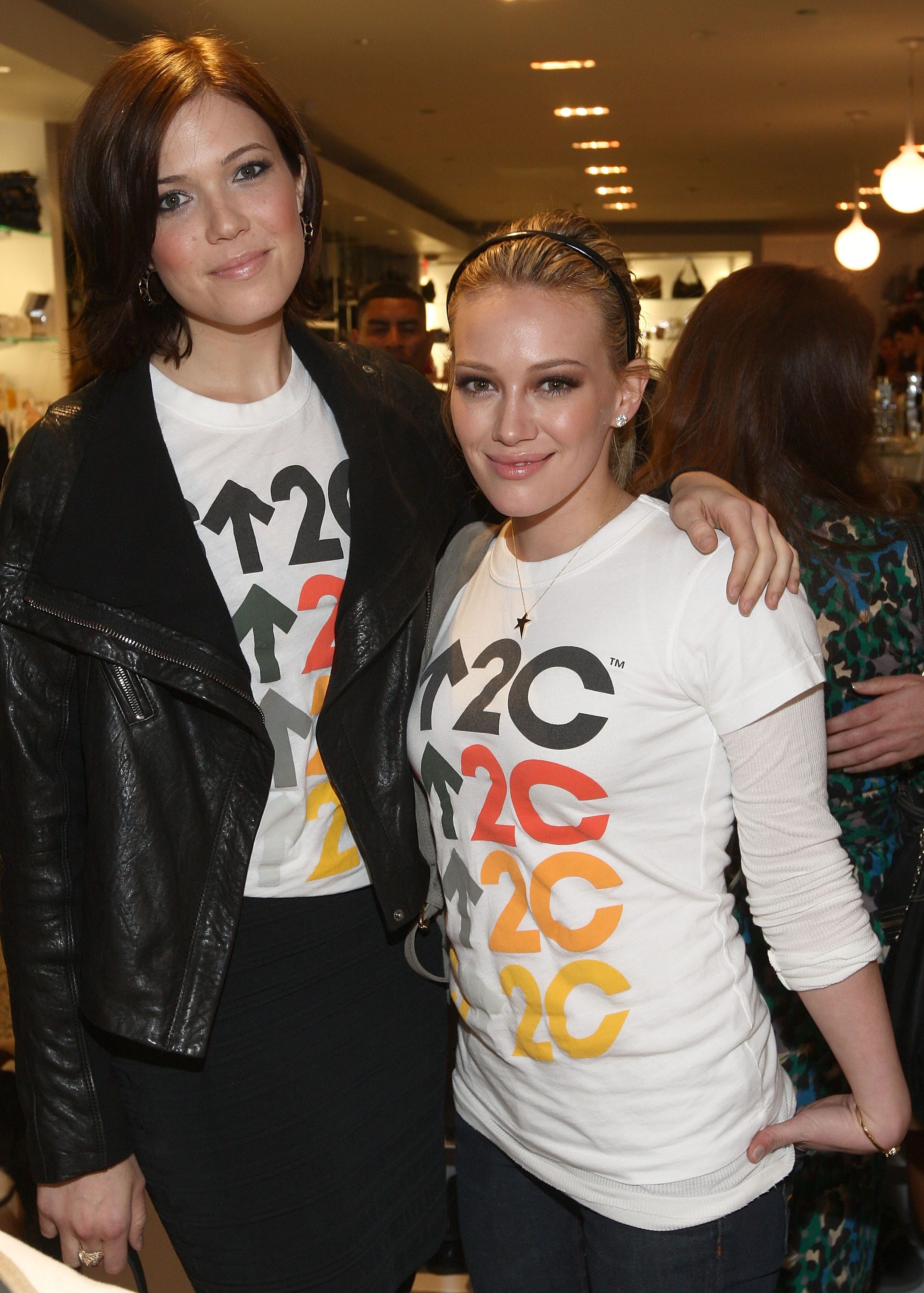 LOS ANGELES, CA - DECEMBER 10: Actress Mandy Moore and actress Hilary Duff attend the SU2C merchandise collection launch benefiting Stand Up to Cancer held at Kitson Studio on December 10, 2008 in Los Angeles, California. (Photo by Alberto E. Rodriguez/Getty Images)