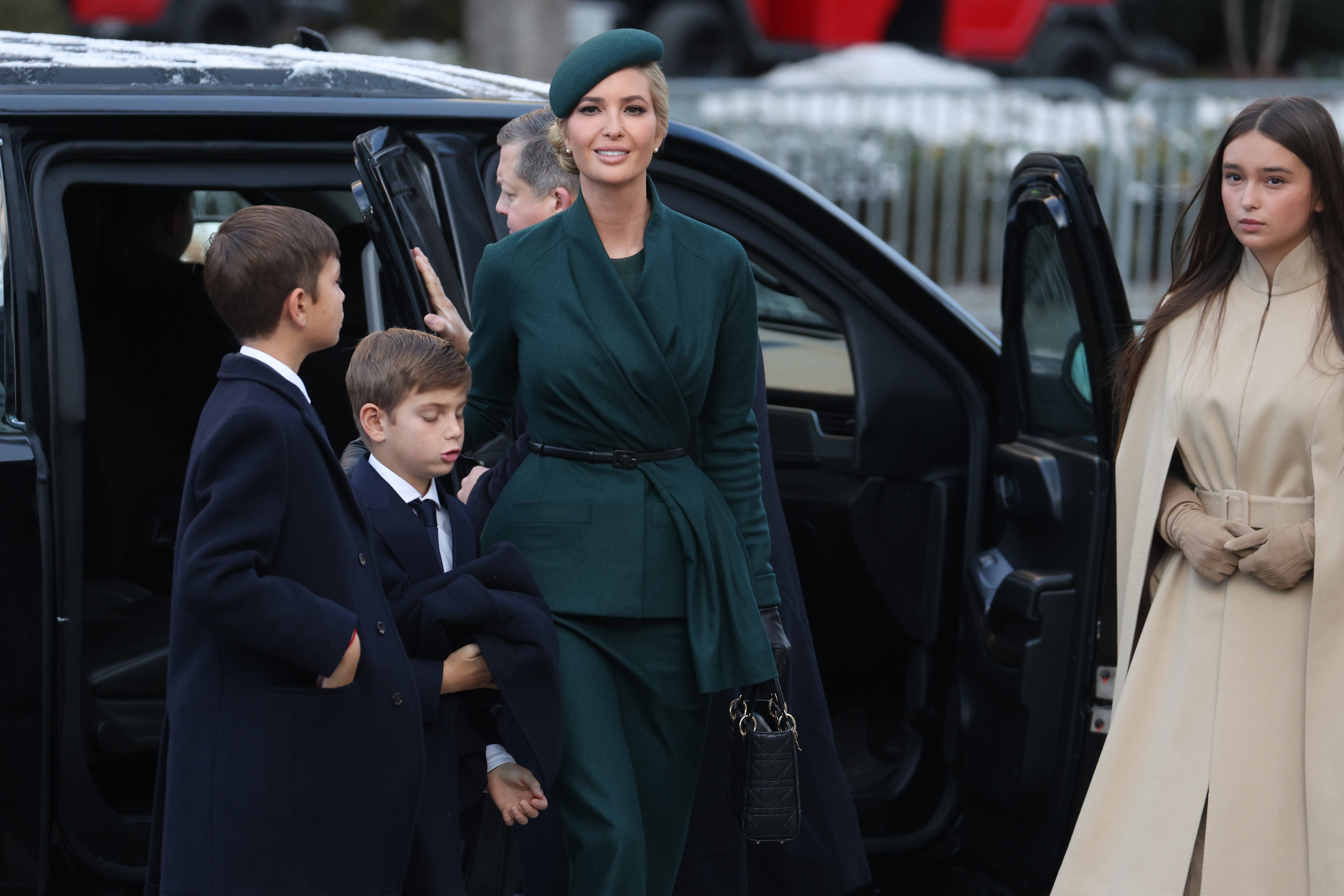 WASHINGTON, DC - JANUARY 20: Ivanka Trump arrives for mass at St. Johns Church ahead of the President-elect Donald Trump's inauguration on January 20, 2025 in Washington, DC. Donald Trump takes office for his second term as the 47th president of the United States.