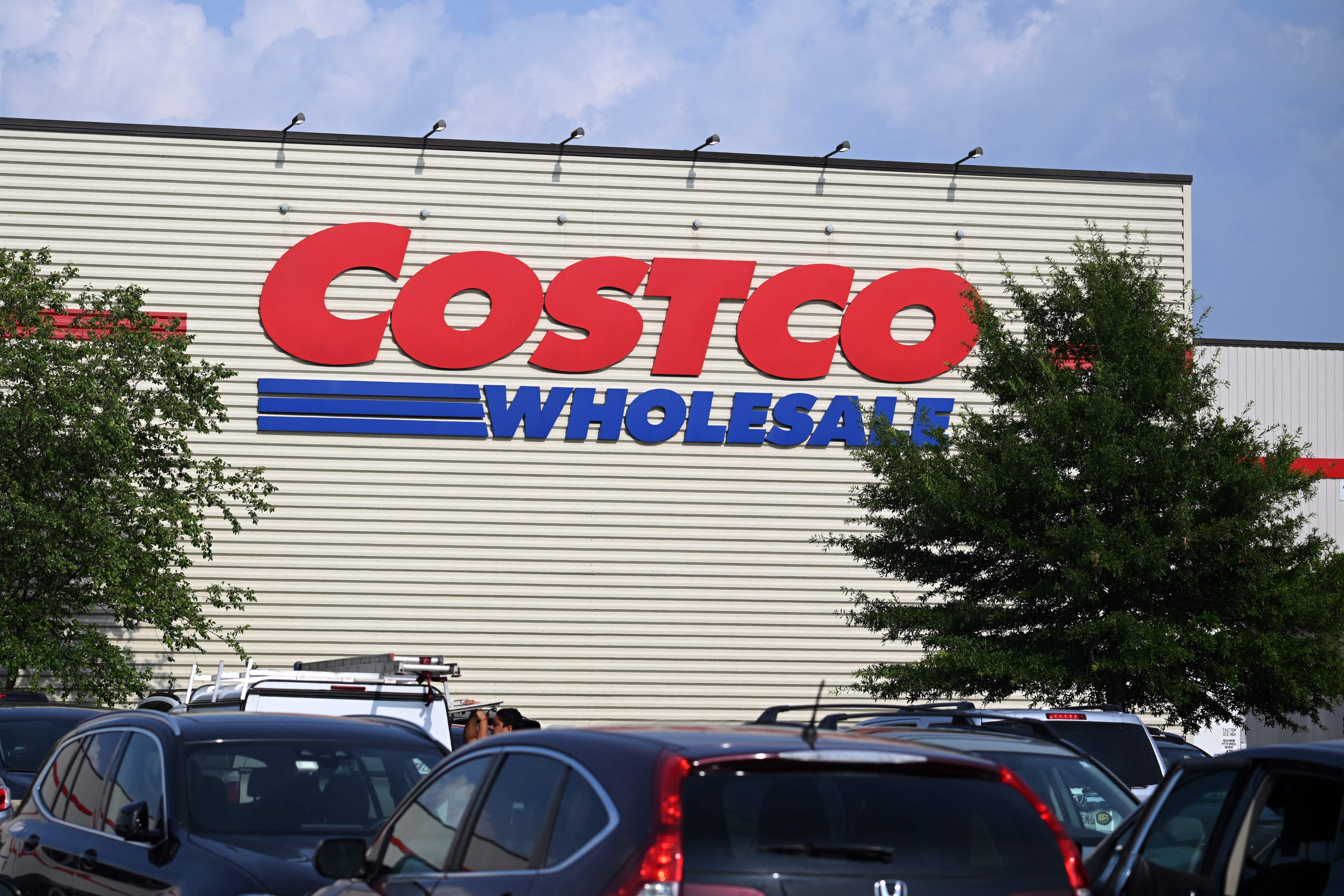 A Costco Wholesale warehouse sign is seen outside of a store in Silver Spring, Maryland, on August 5, 2023.
