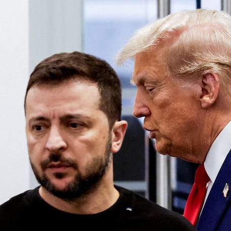 Donald Trump and Ukraine's President Volodymyr Zelenskyy meet at Trump Tower in New York City, U.S., September 27, 2024.
