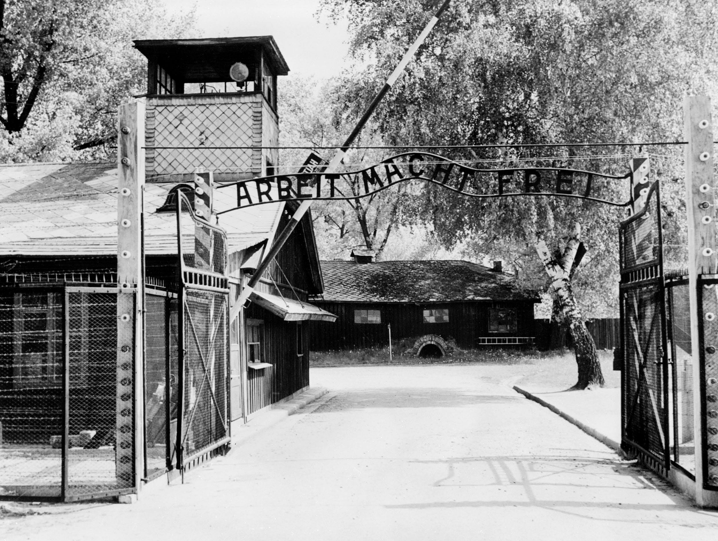 The Nazi Auschwitz concentration camp in Oswiecim, Poland, several months after its liberation by Soviet troops on Jan. 27, 1945. Auschwitz was the largest of the German Nazi concentration camps and extermination centers. More than 1 million men, women and children lost their lives here.