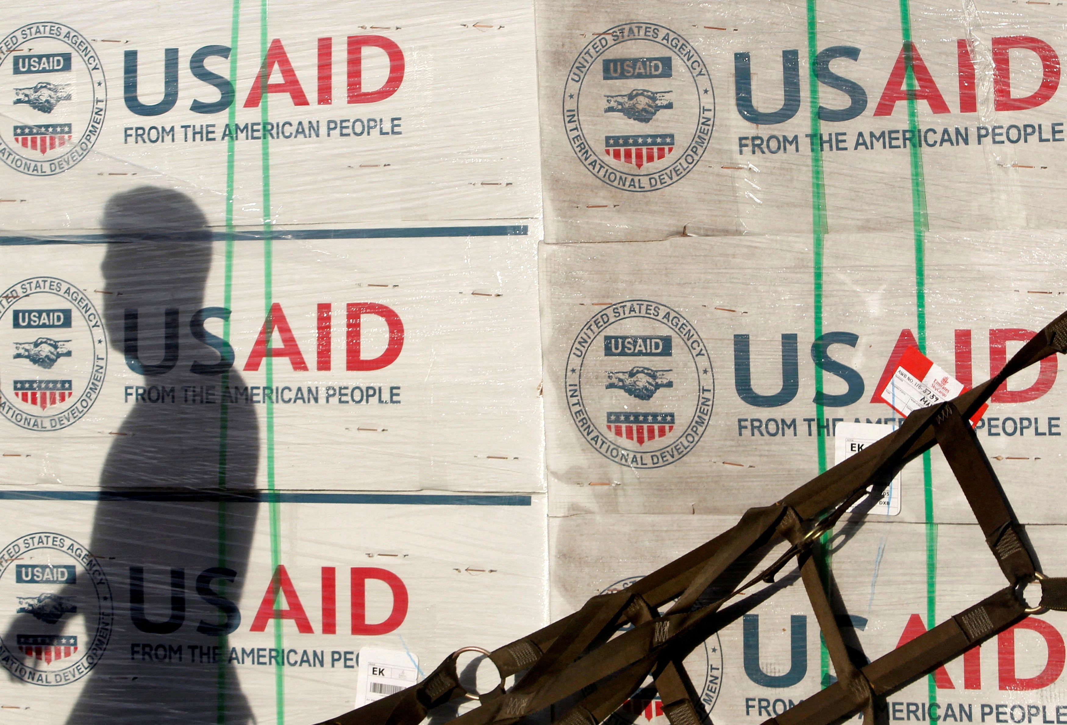Relief items from U.S. Agency for International Development (USAID) for typhoon victims in Manila, Philippines, in 2013.