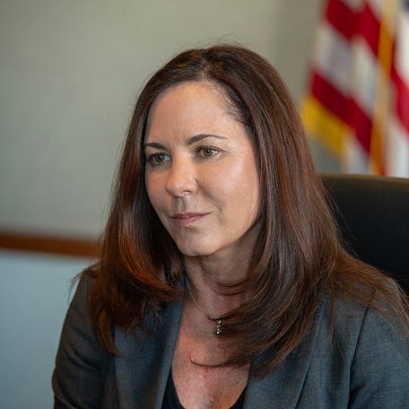 Leah B. Foley, the new United States Attorney for the District of Massachusetts, answers questions during a media roundtable in Boston on Feb. 5, 2025.