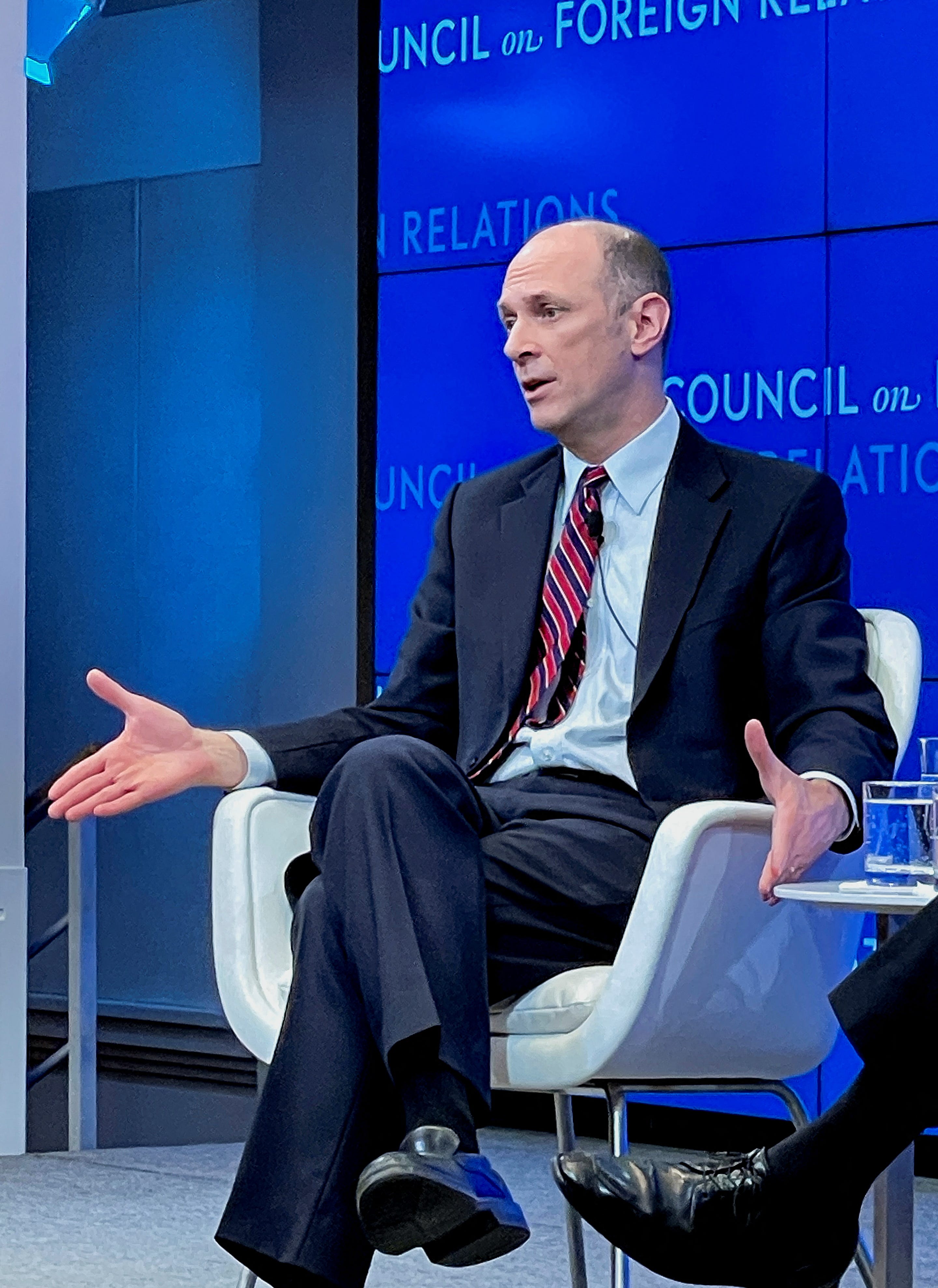 Chicago Federal Reserve Bank President Austan Goolsbee speaks at the Council on Foreign Relations in New York.