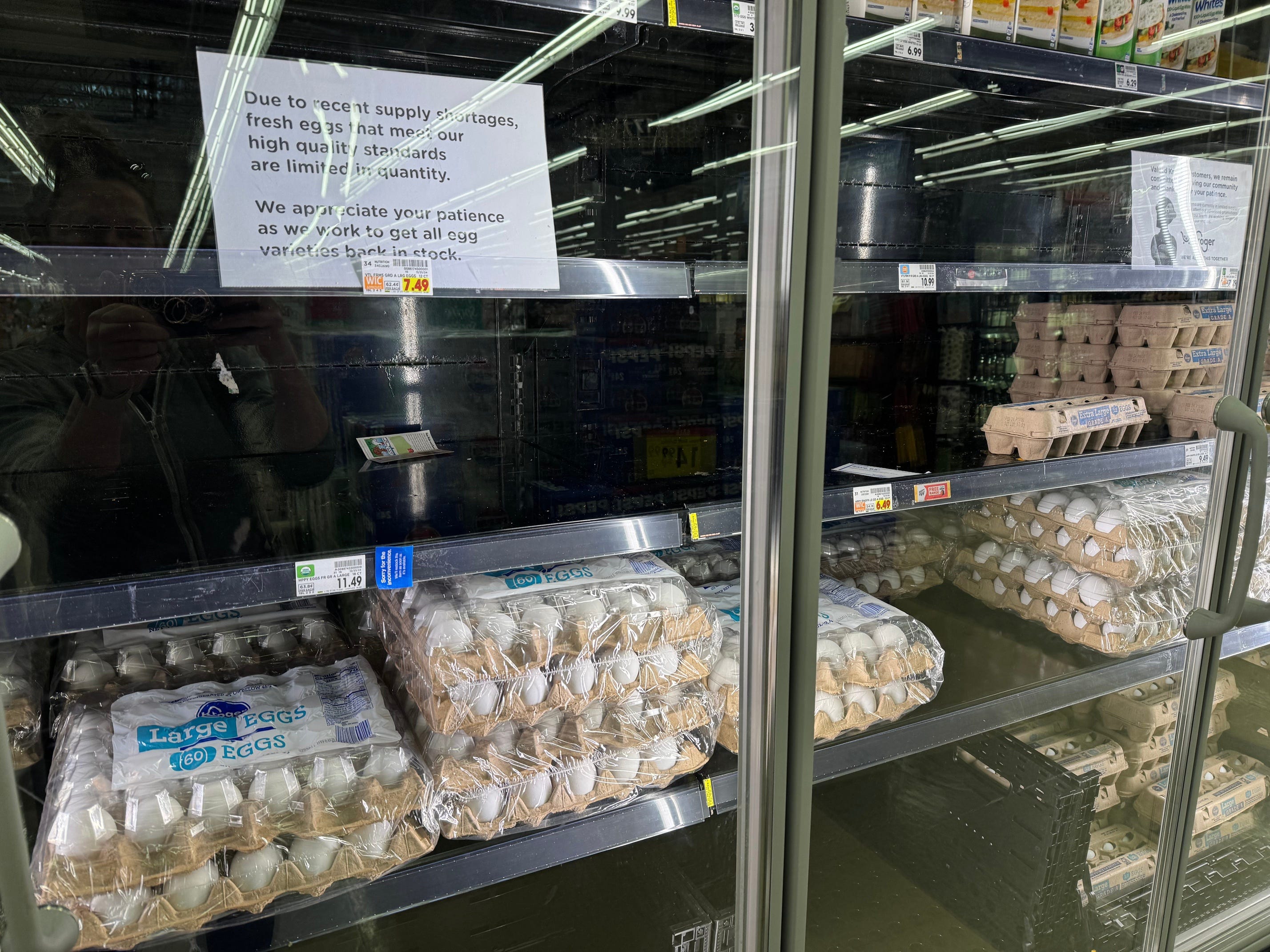 Egg shelves were slightly barren at a Nashville Kroger as avian flu caused shortages nationwide.