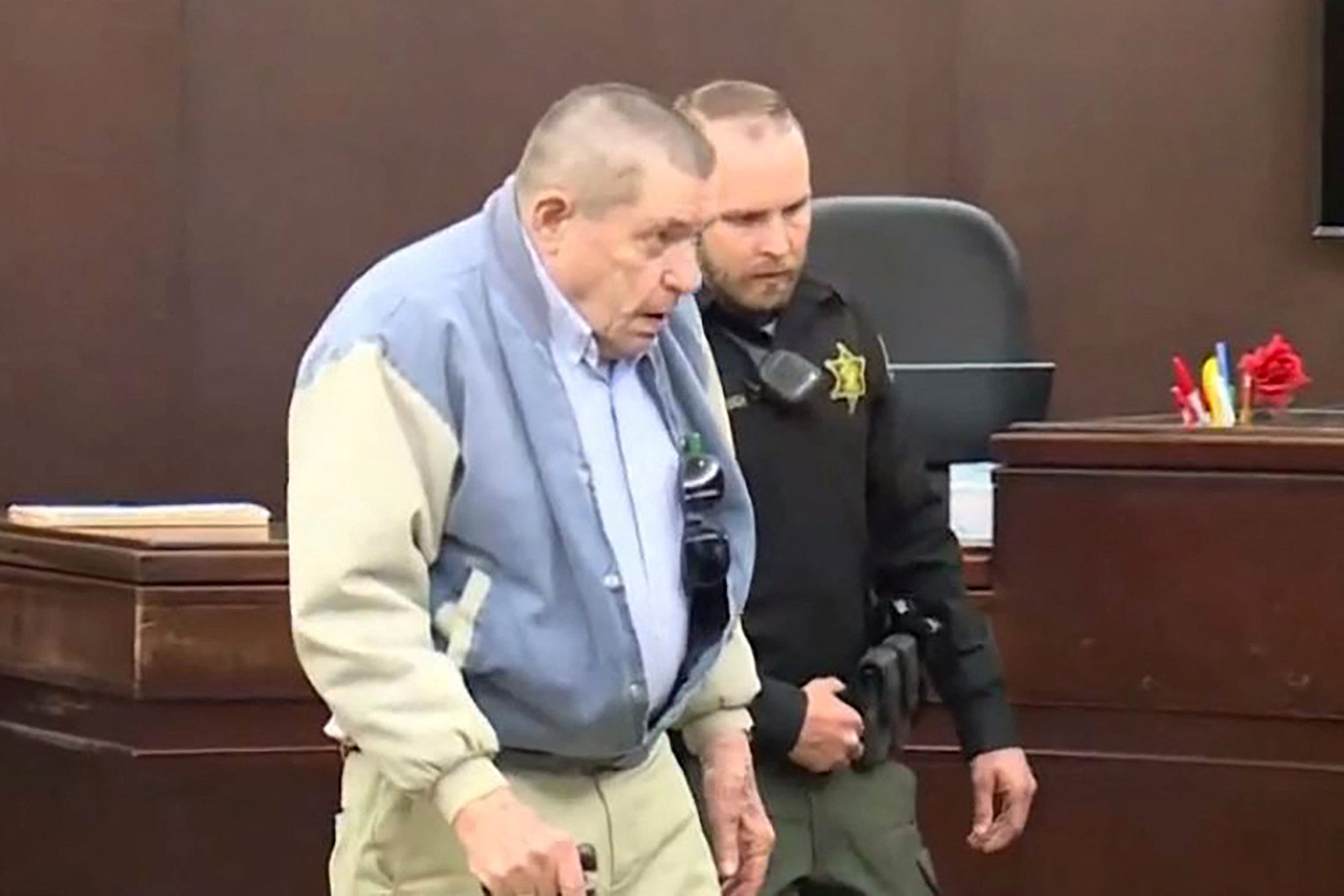 Andrew Lester, who was charged in the shooting of Black teenager Ralph Yarl after the boy mistakenly went to the wrong house to pick up his siblings, arrives for his initial court appearance before Judge Louis Angles in Kansas City, Missouri, U.S. April 19, 2023 in a still image from video.