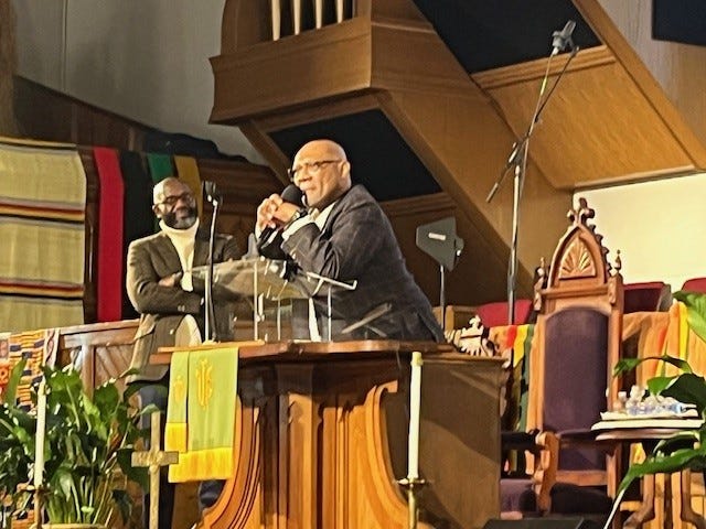 Bishop Reginald Jackson spoke to churchgoers Feb. 17, 2025 at the Metropolitan African Methodist Episcopal Church in Washington, D.C., where he announced a campaign to boycott Target for pulling back on its diversity, equity and inclusion programs.