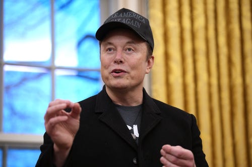 Tesla and SpaceX CEO Elon Musk delivers remarks as he joins President Donald Trump during an executive order signing in the Oval Office at the White House on Feb. 11, 2025.
