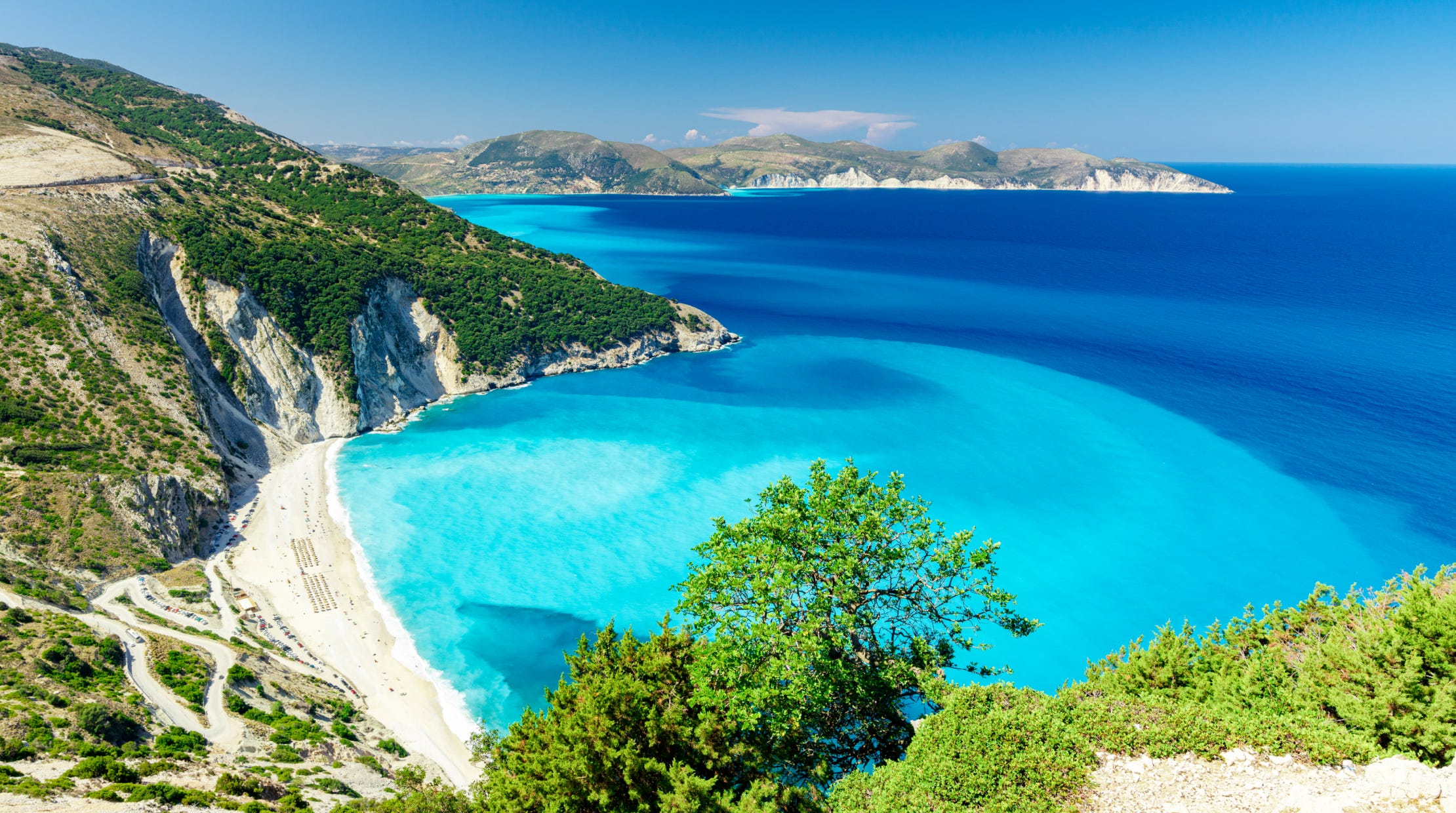 Myrtos Beach in Kefalonia.