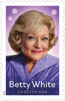 Betty White featured on new USPS stamp.